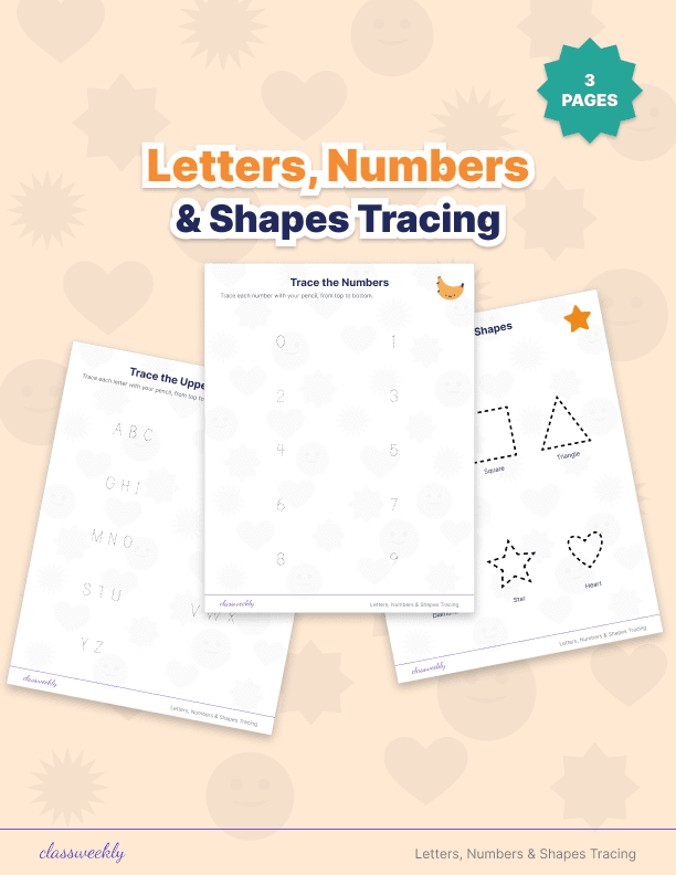 Letters, Numbers & Shapes - Kindergarten Alphabet worksheet preview