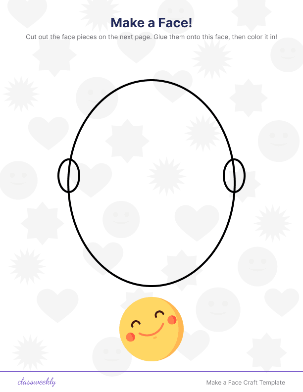 Make a Face Craft Template - Kindergarten Activity Packets worksheet preview