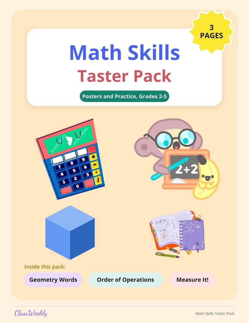 Math Skills Taster Pack - 3rd Grade Math Tools printable preview