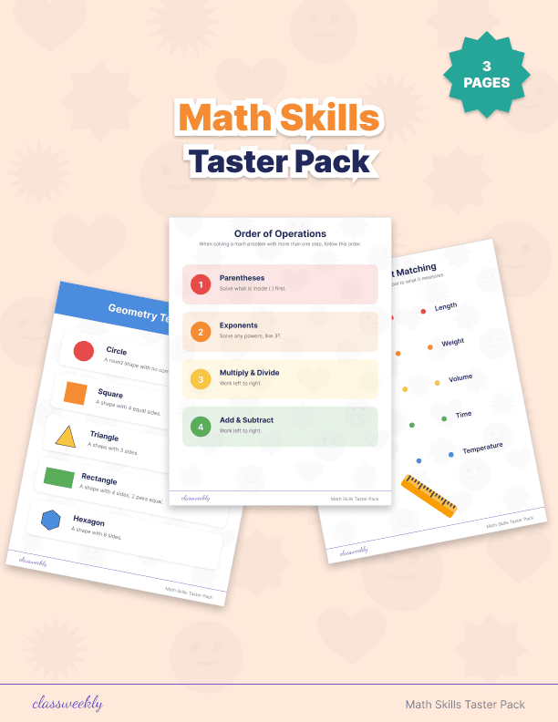 Math Skills Taster Pack - 3rd Grade Math Tools worksheet preview