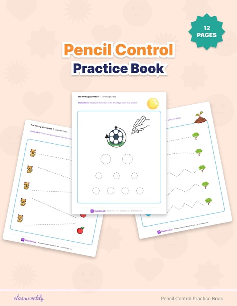Pencil Control Activity Booklet - Kindergarten Writing worksheet preview