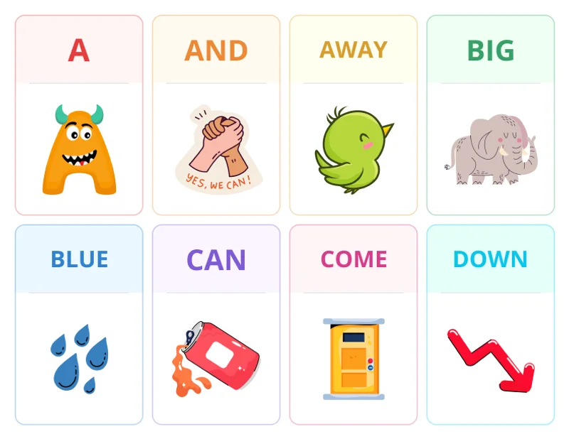 Pre-K Dolch Sight Word Flashcards - Kindergarten Sight words worksheet preview