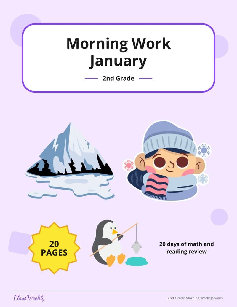 2nd Grade Morning Work: January - 3rd Grade Morning Work printable preview