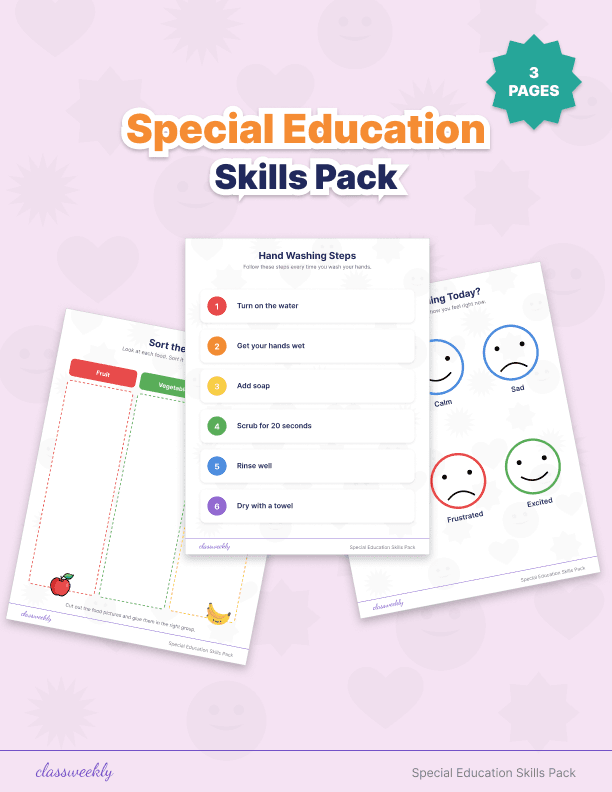 Special Education Skills Pack - Kindergarten Speech & Language worksheet preview