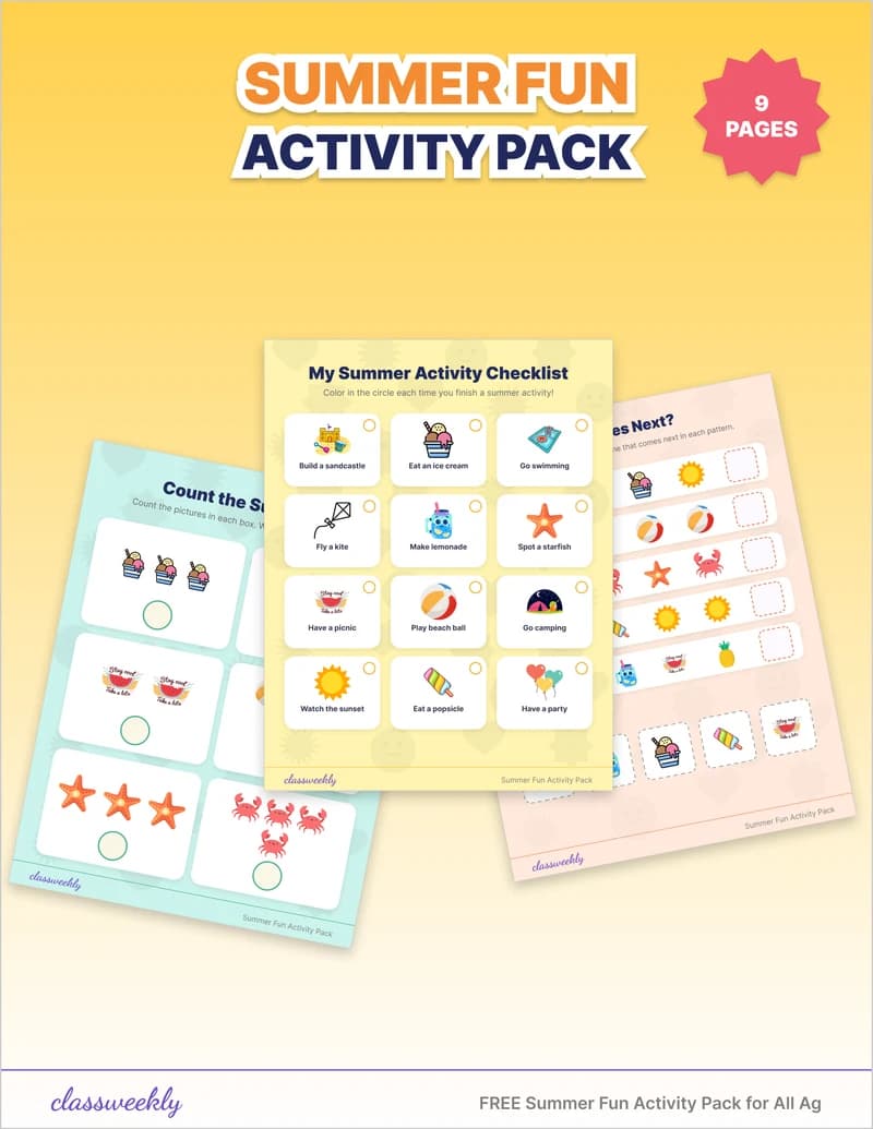 Summer Fun Activity Pack - Kindergarten Summer Activities worksheet preview