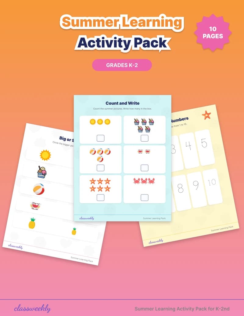 Summer Learning Activity Pack - Kindergarten Summer Activities worksheet preview