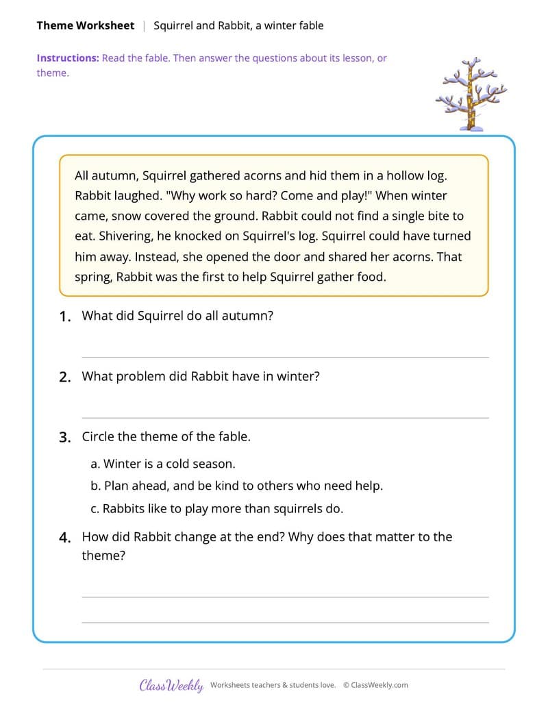 Christmas Theme: Finding the Message - 3rd Grade worksheet preview