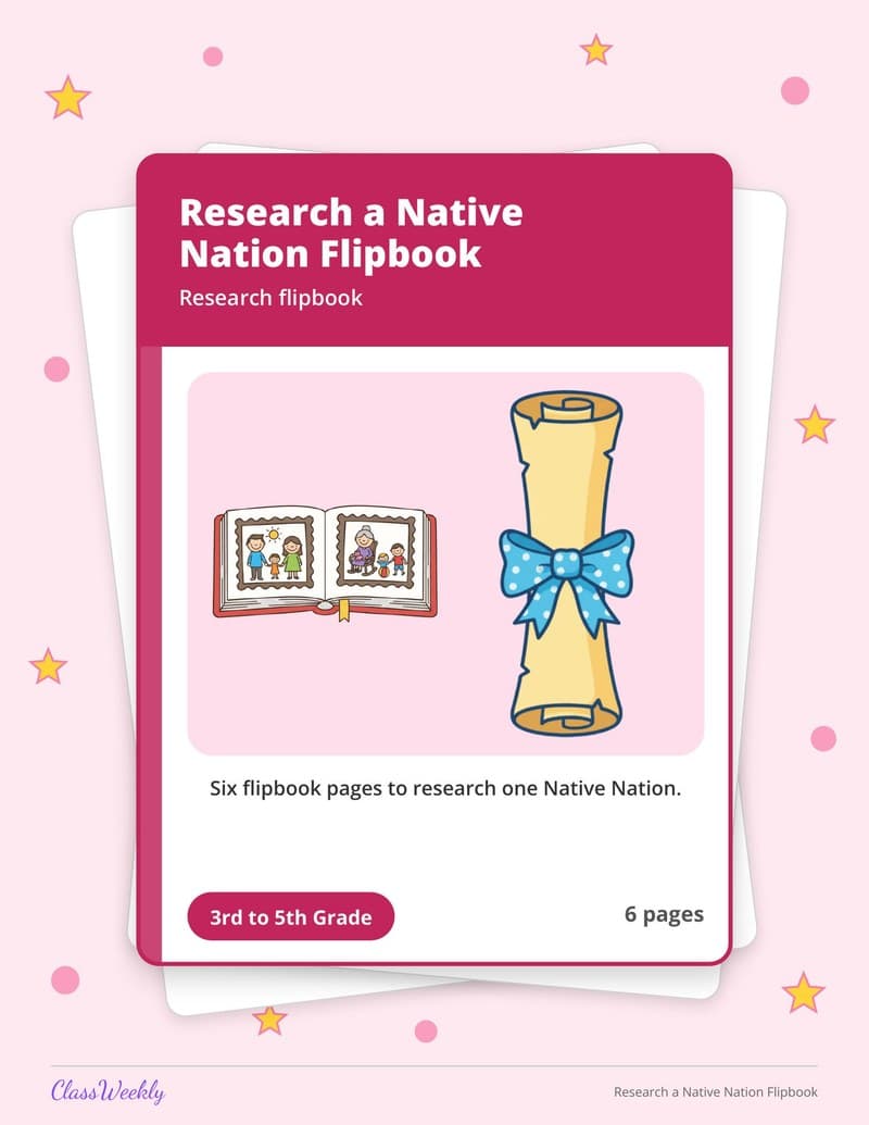 Research a Native Nation Flipbook - 3rd Grade Graphic Organizers printable preview