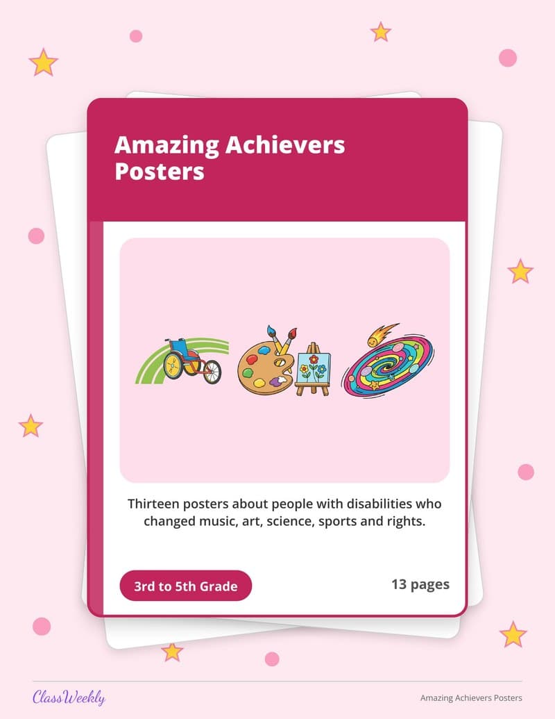 Amazing Achievers Posters - 3rd Grade Holiday Activities printable preview