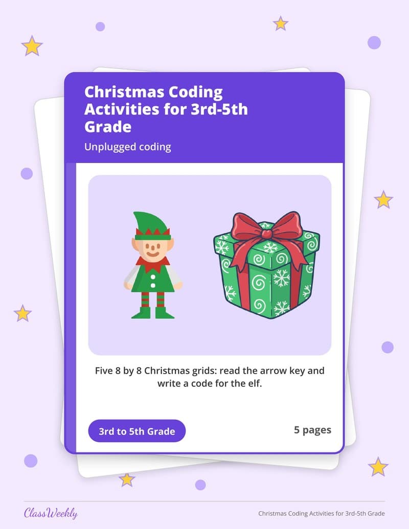 Christmas Coding Activities for 3rd-5th Grade - 3rd Grade Holiday Activities printable preview