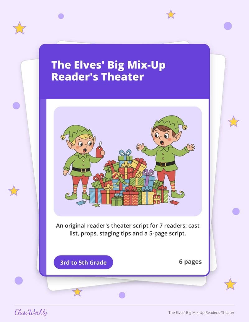 The Elves' Big Mix-Up Reader's Theater - 4th Grade Holiday Activities printable preview