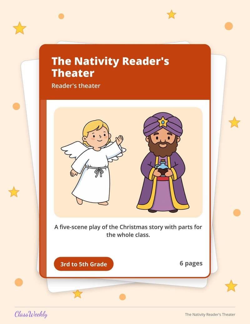 The Nativity Reader's Theater - 3rd Grade Holiday Activities printable preview