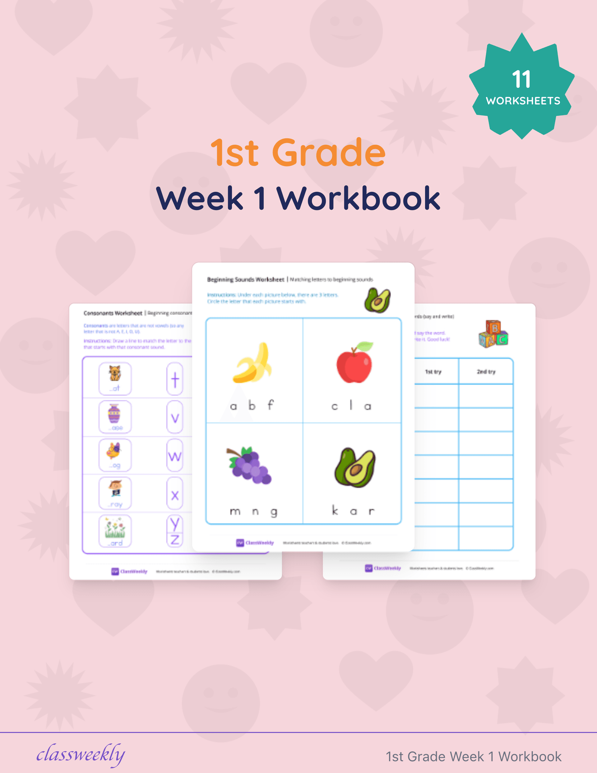1st Grade Week 1 Workbook