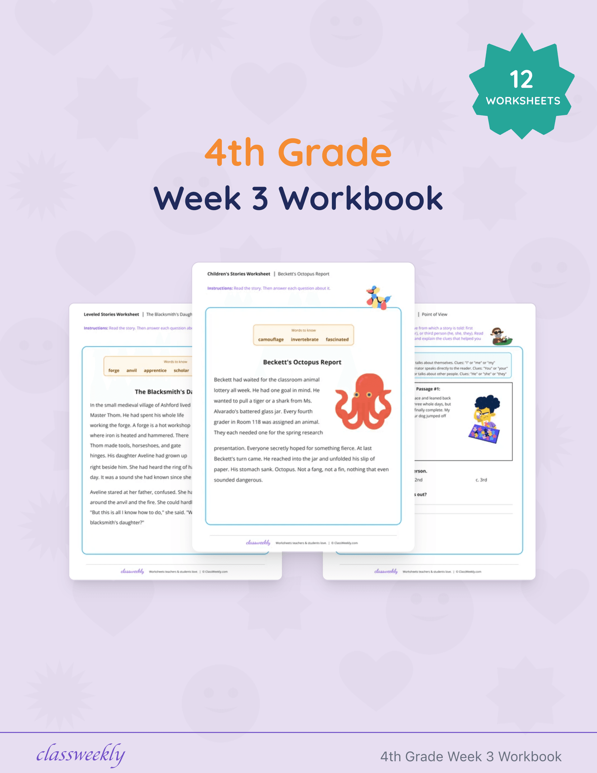 4th Grade Week 3 Workbook cover