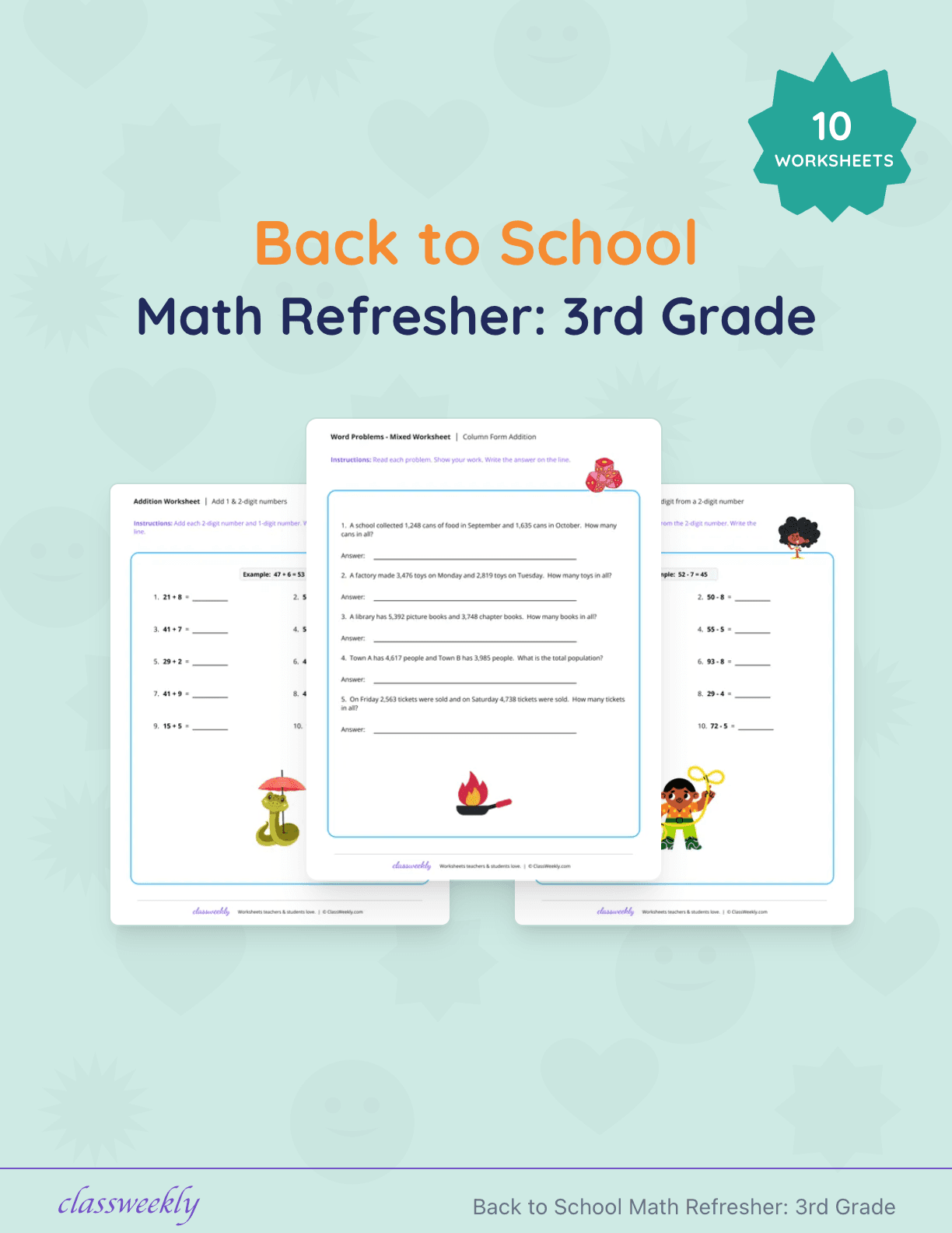 Back to School Math Refresher: 3rd Grade cover