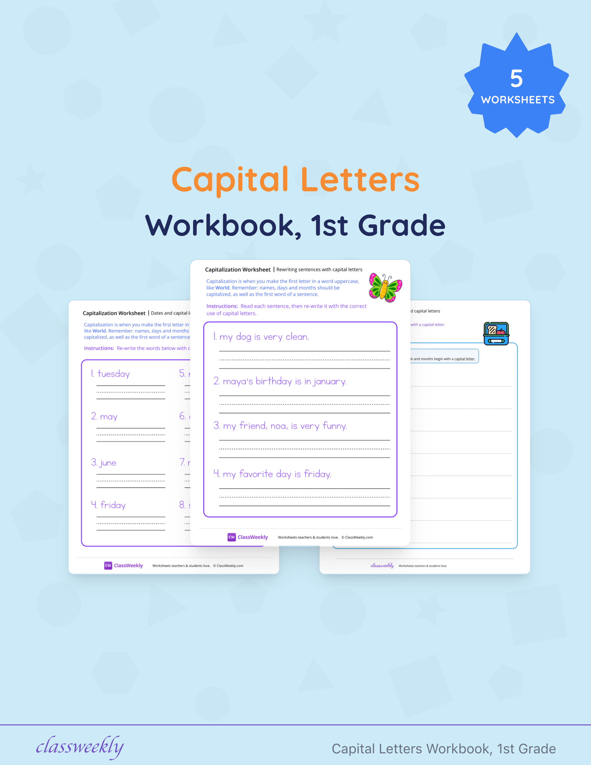 Capital Letters Workbook, 1st Grade cover