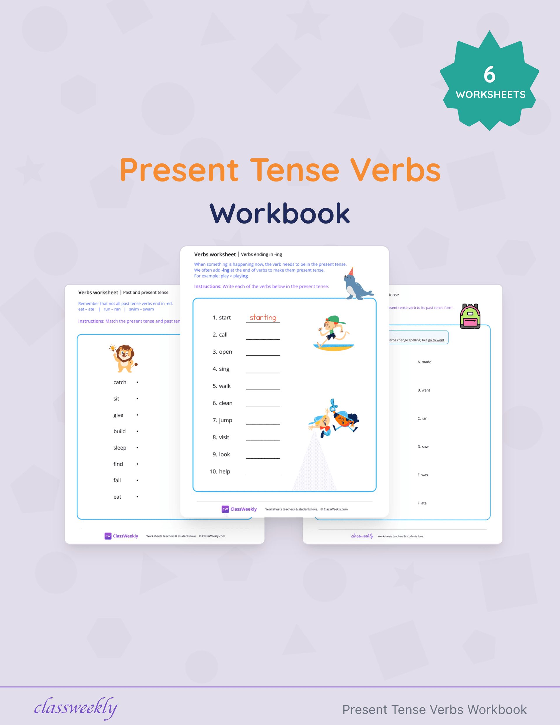 Present Tense Verbs Workbook cover
