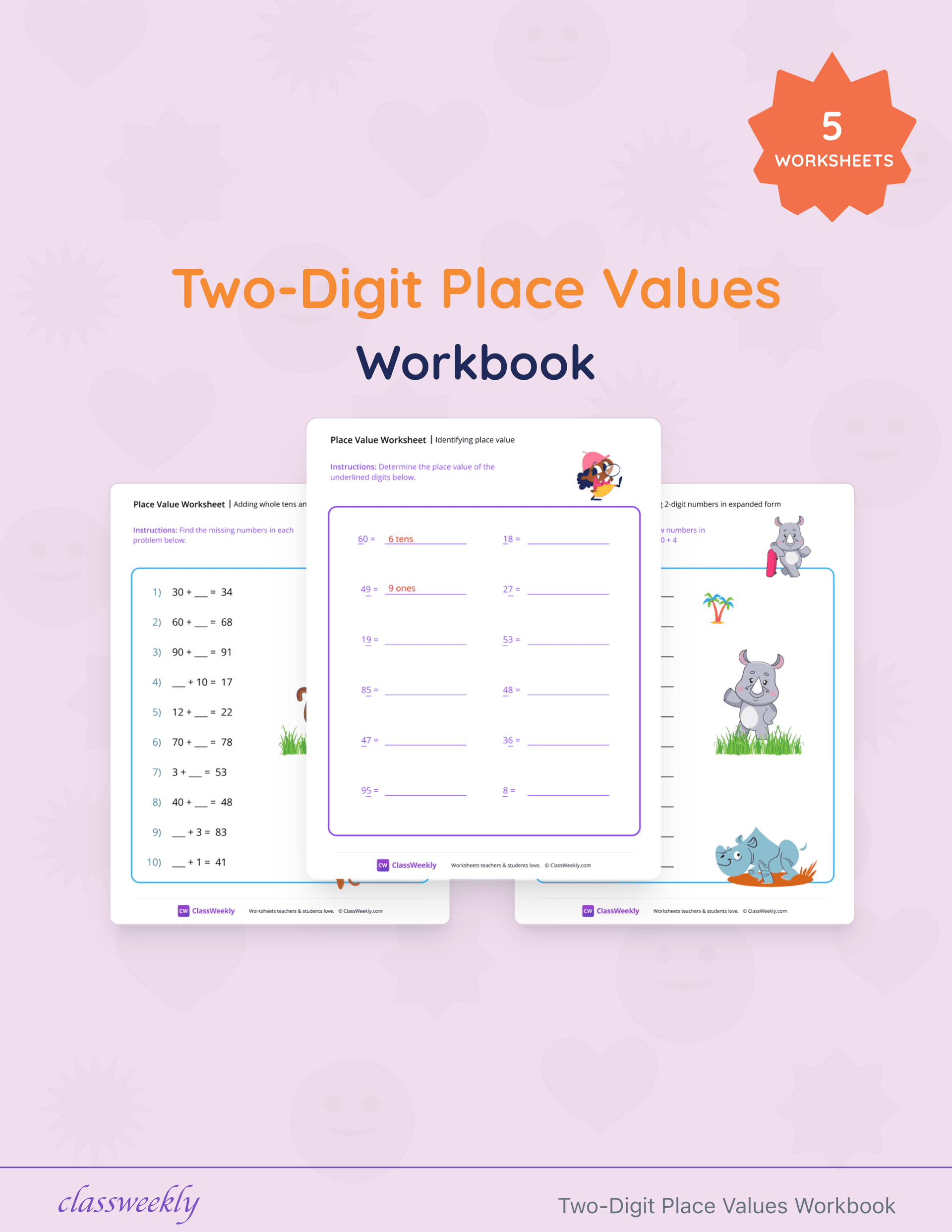 Two-Digit Place Values Workbook cover