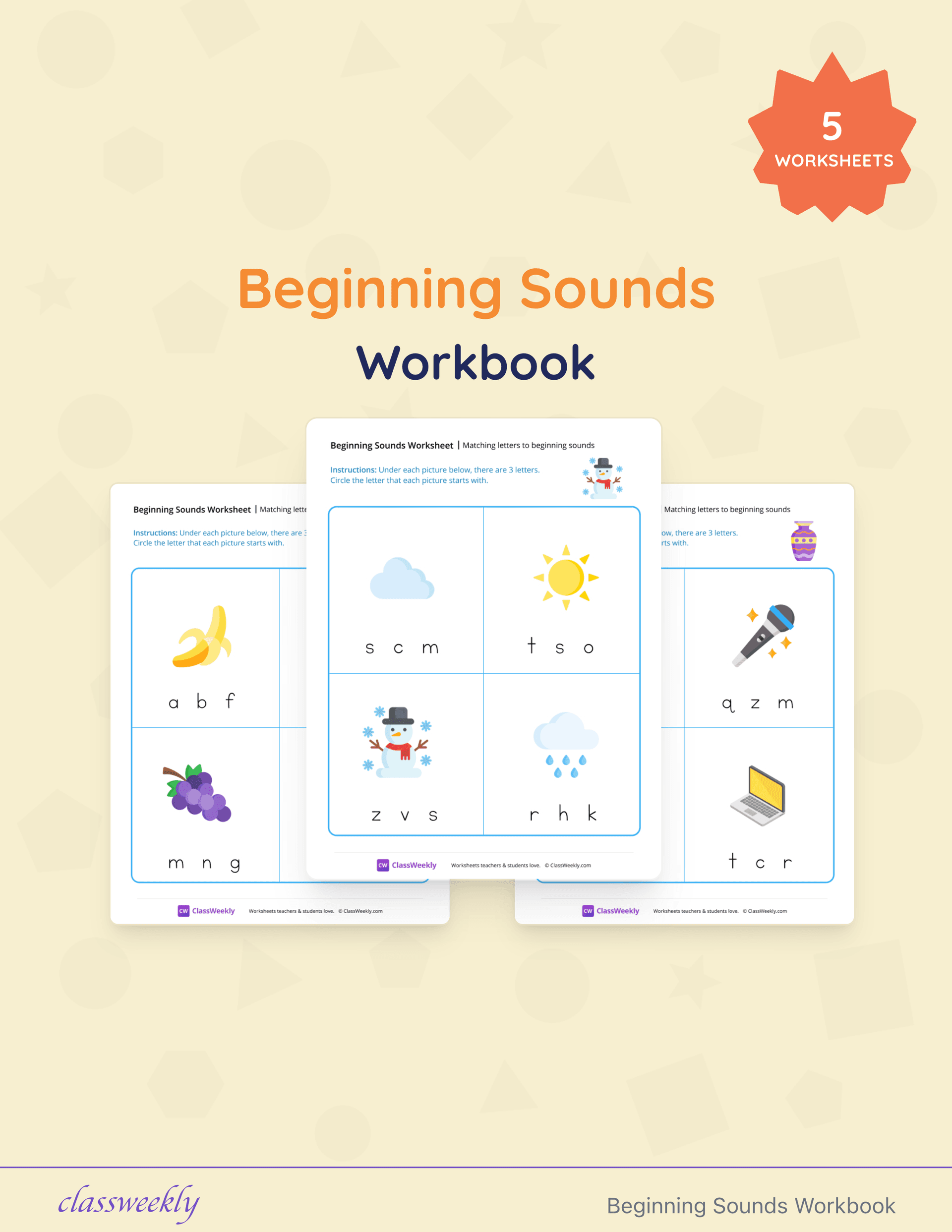 Beginning Sounds Workbook cover
