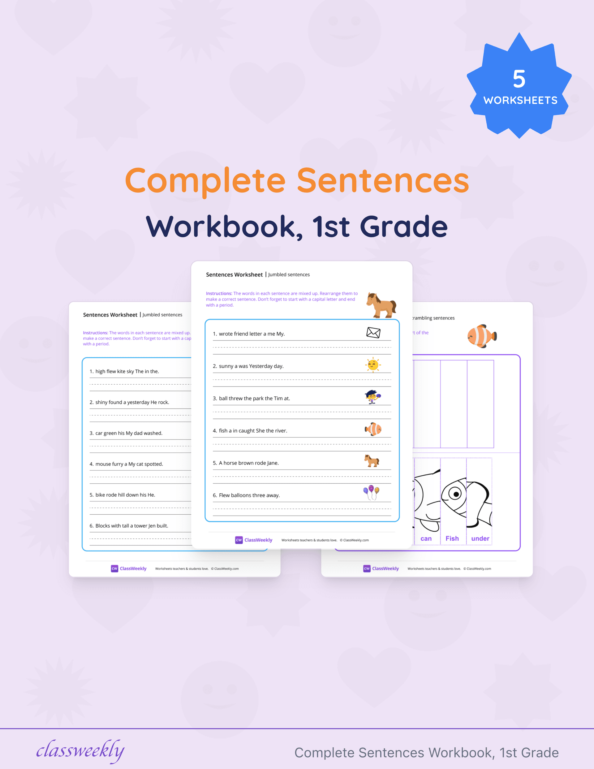 Complete Sentences Workbook, 1st Grade cover