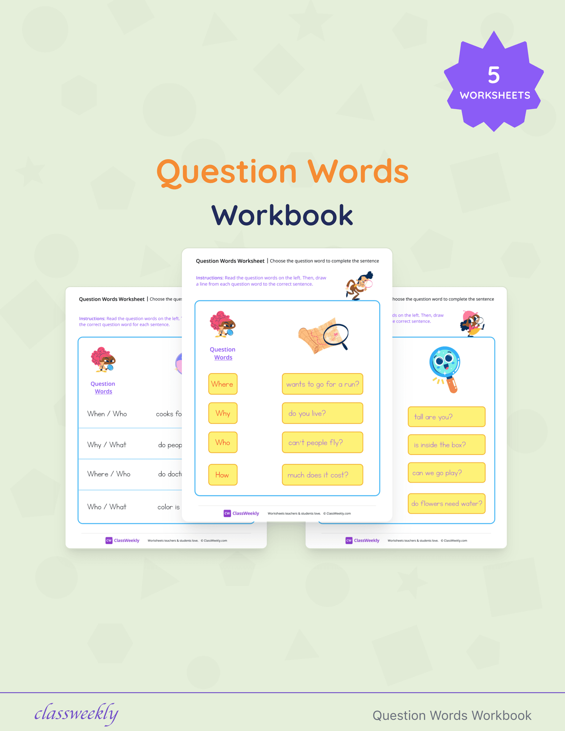 Question Words Workbook cover