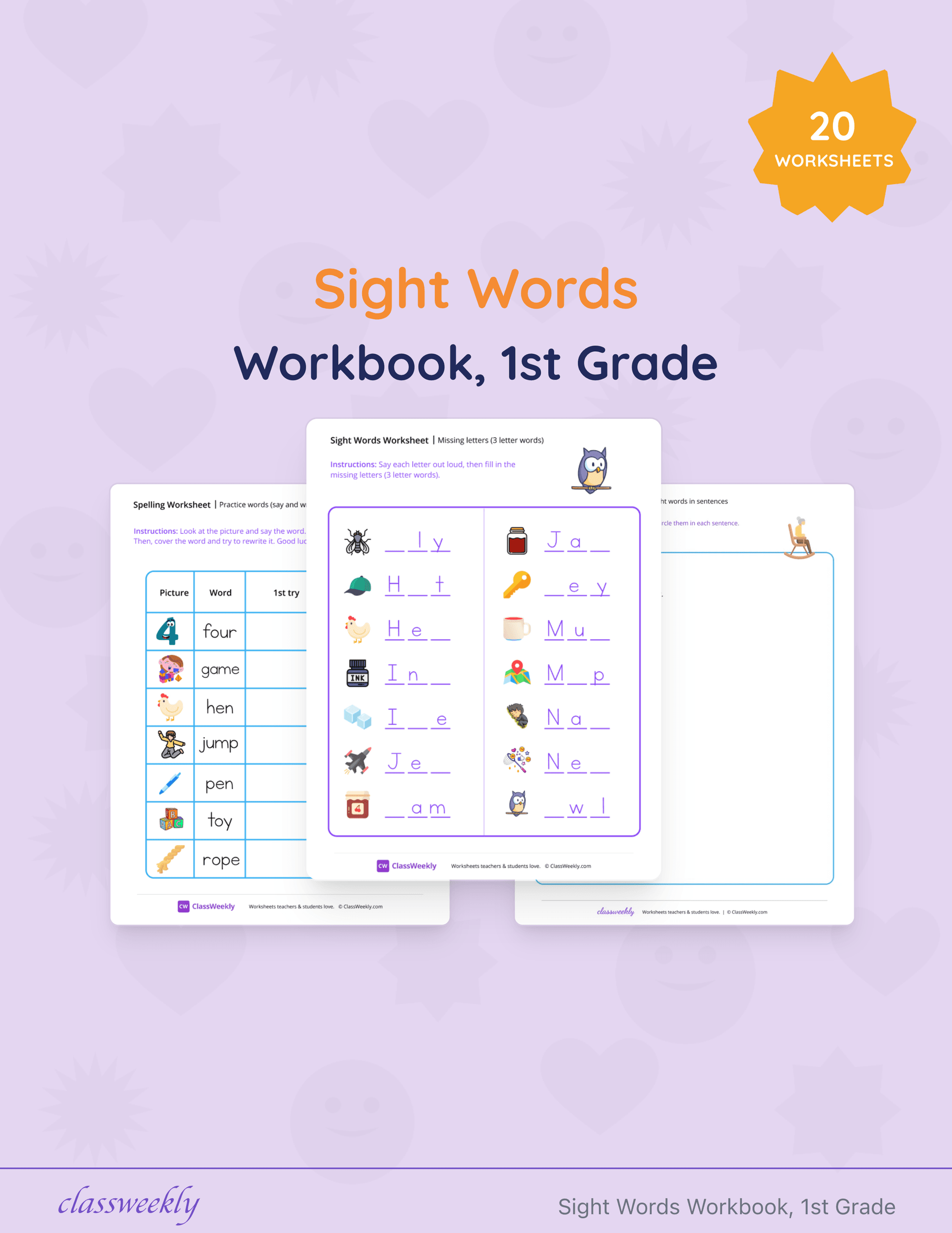 Sight Words Workbook, 1st Grade cover