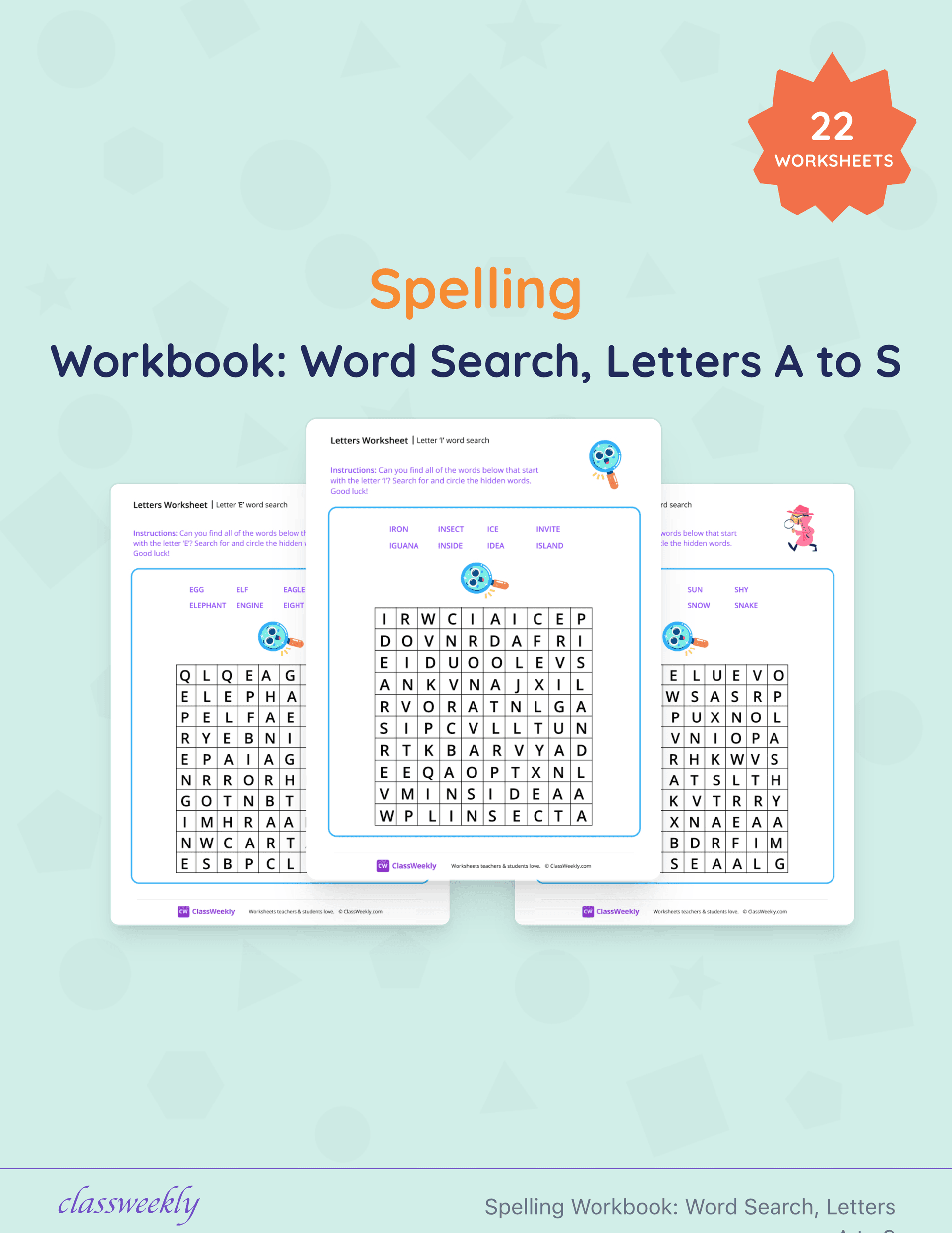 Spelling Workbook: Word Search, Letters A to S cover