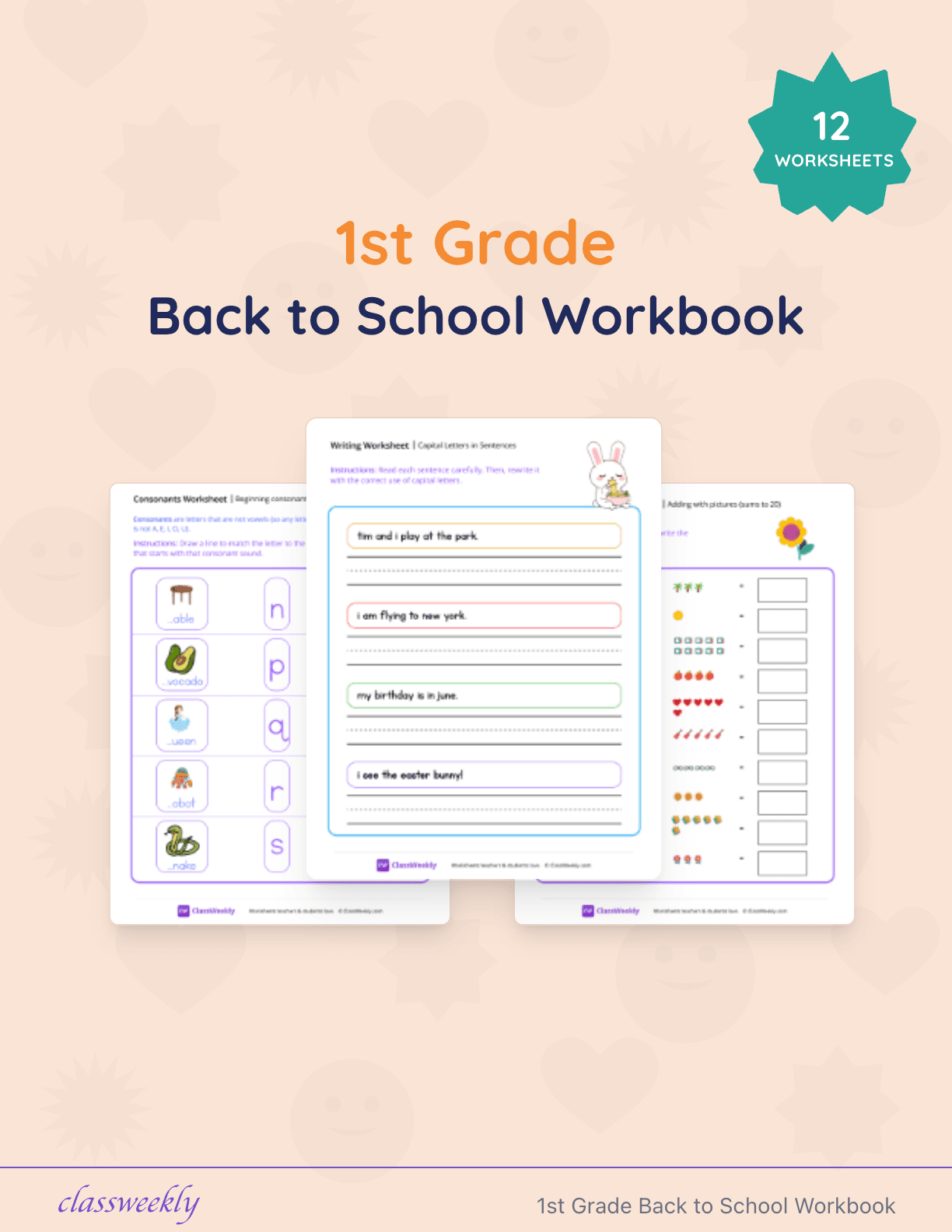 1st Grade Back to School Workbook cover
