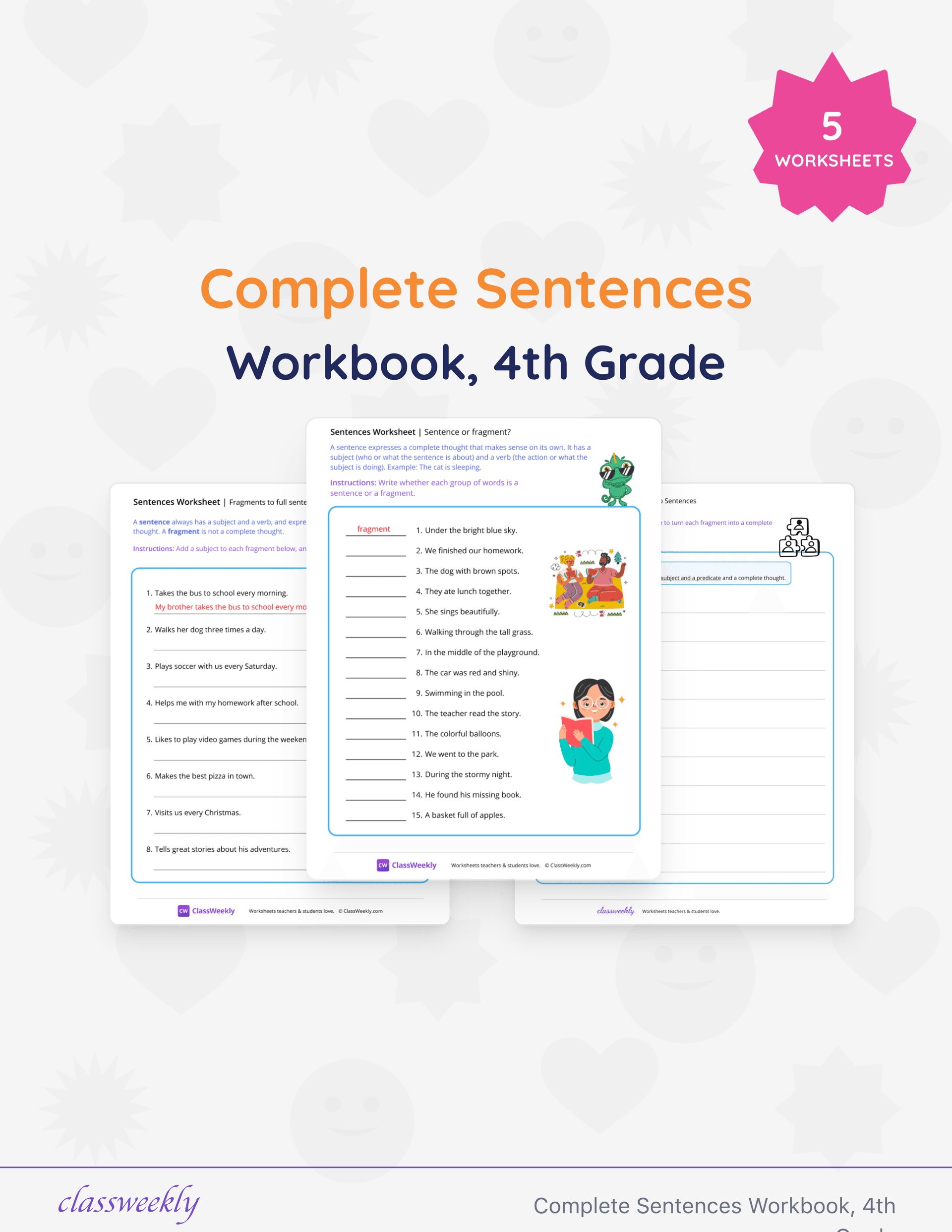 Complete Sentences Workbook, 4th Grade cover