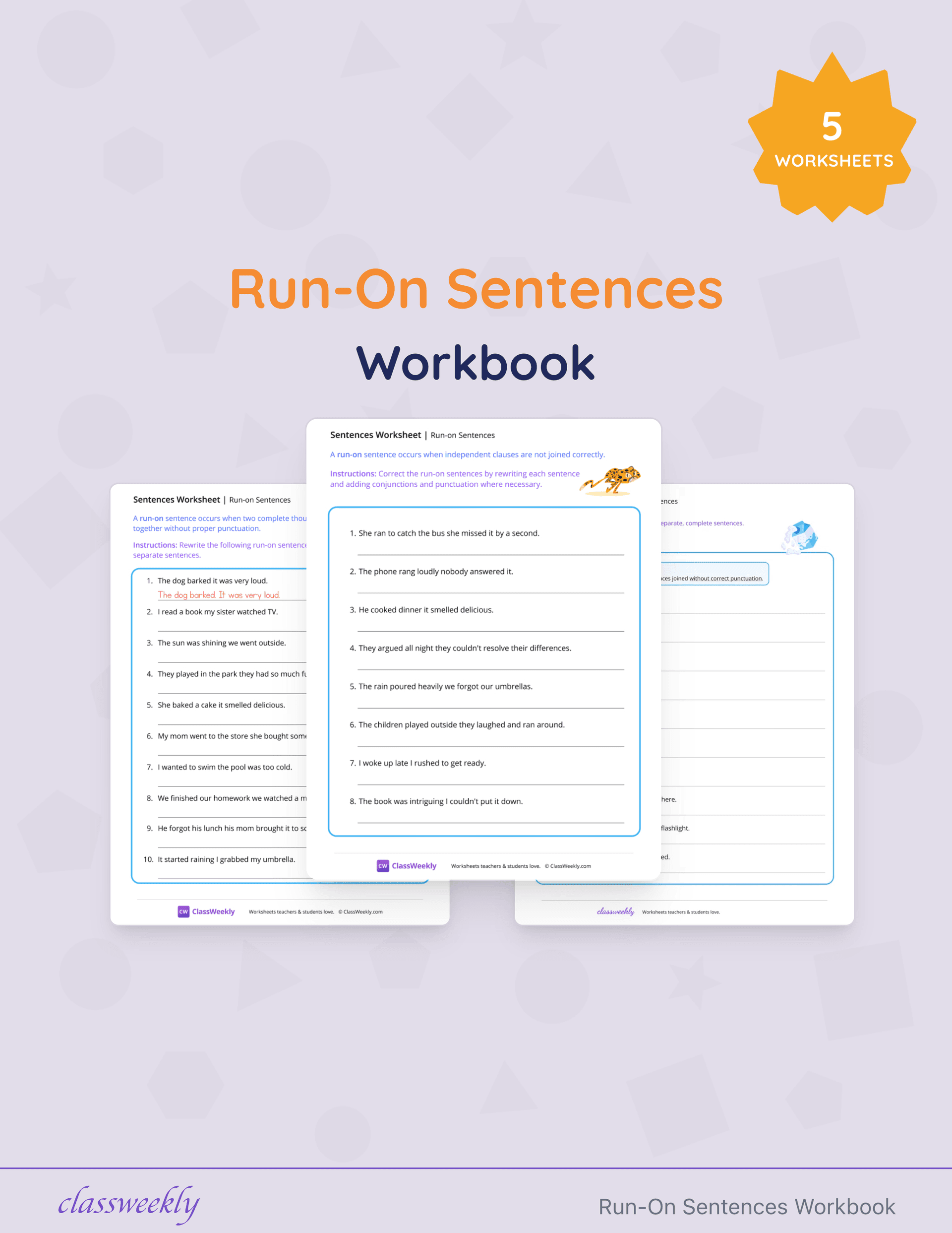 Run-On Sentences Workbook cover