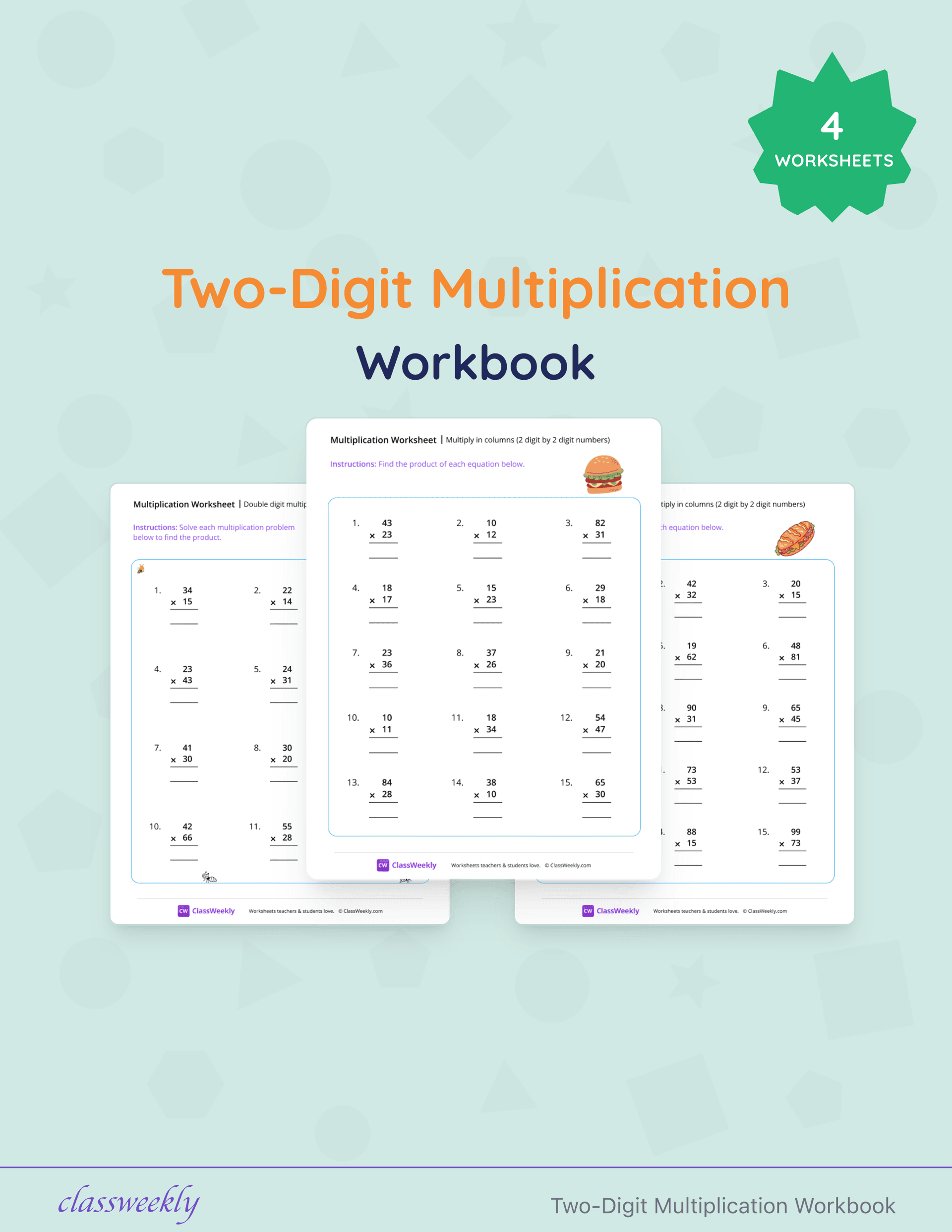 Two-Digit Multiplication Workbook cover