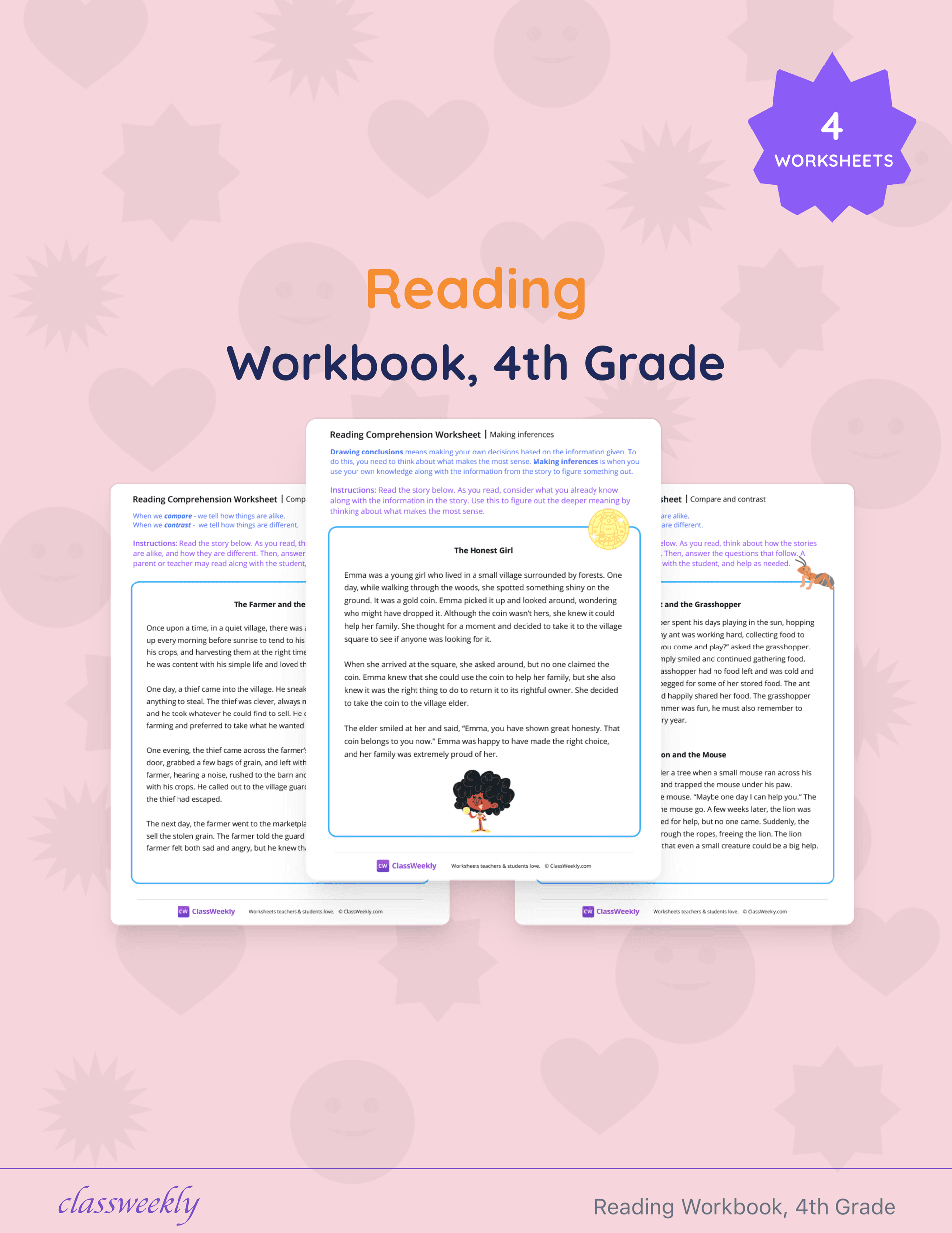 Reading Workbook, 4th Grade cover