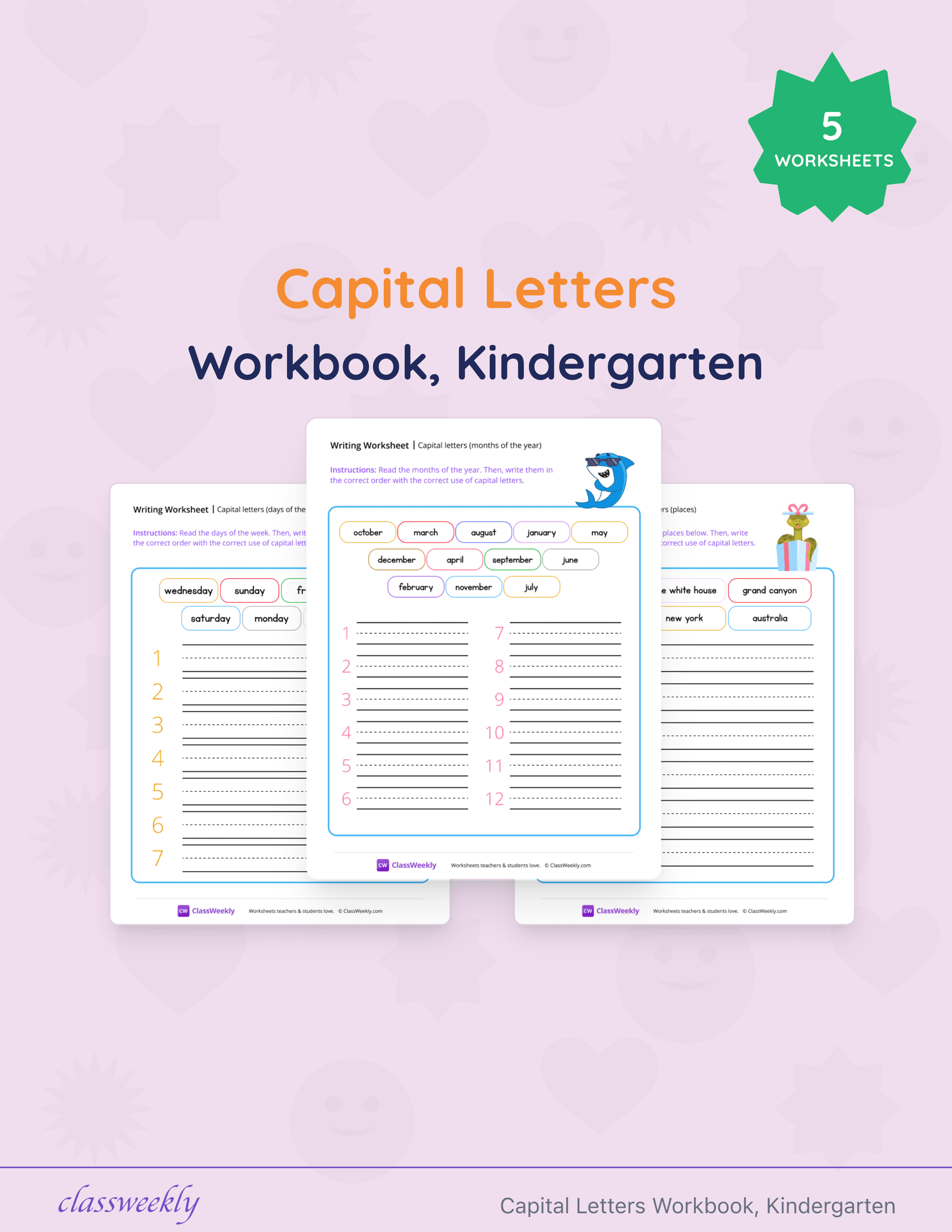 Capital Letters Workbook, Kindergarten cover