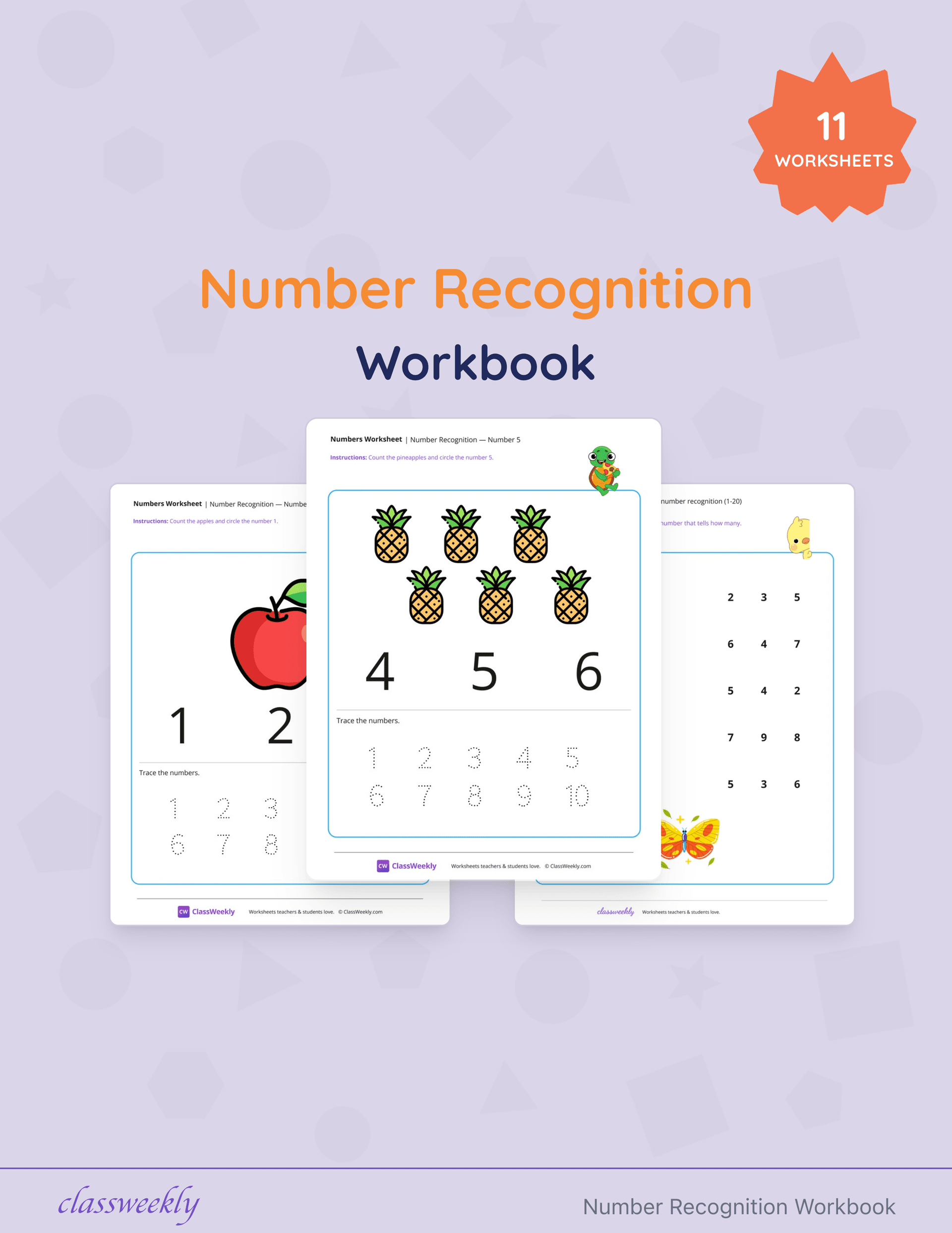 Number Recognition Workbook cover