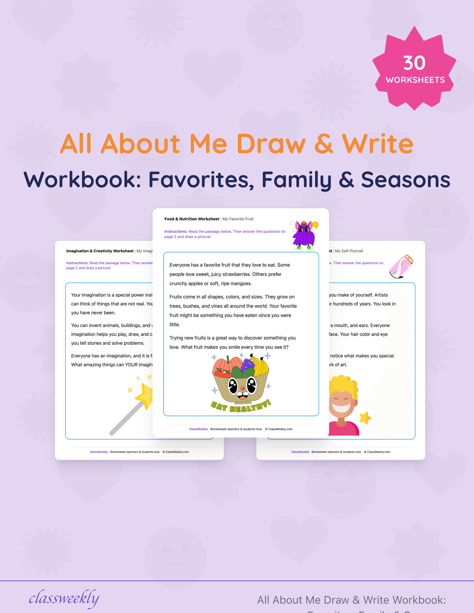 All About Me Draw & Write Workbook: Favorites, Family & Seasons cover
