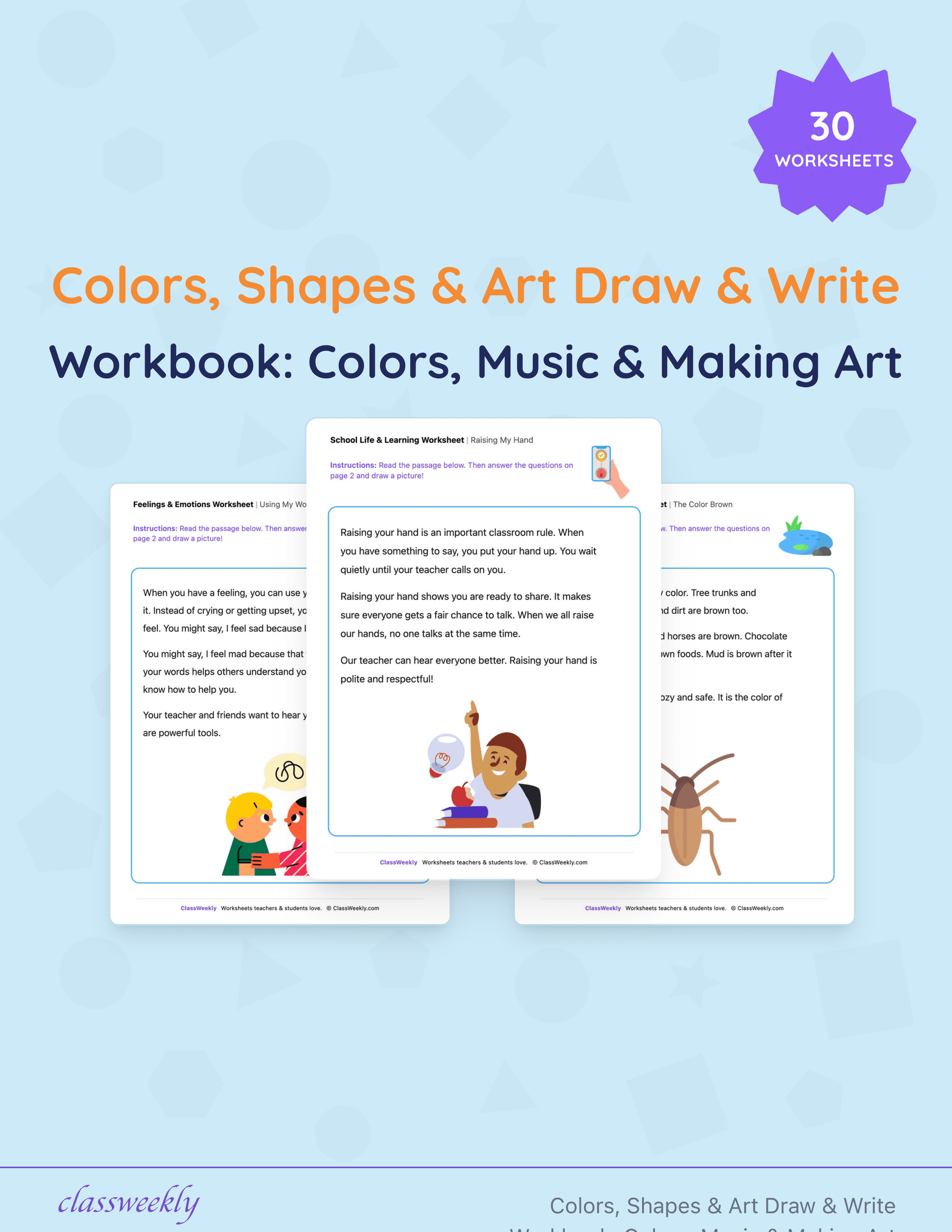 Colors, Shapes & Art Draw & Write Workbook: Colors, Music & Making Art cover