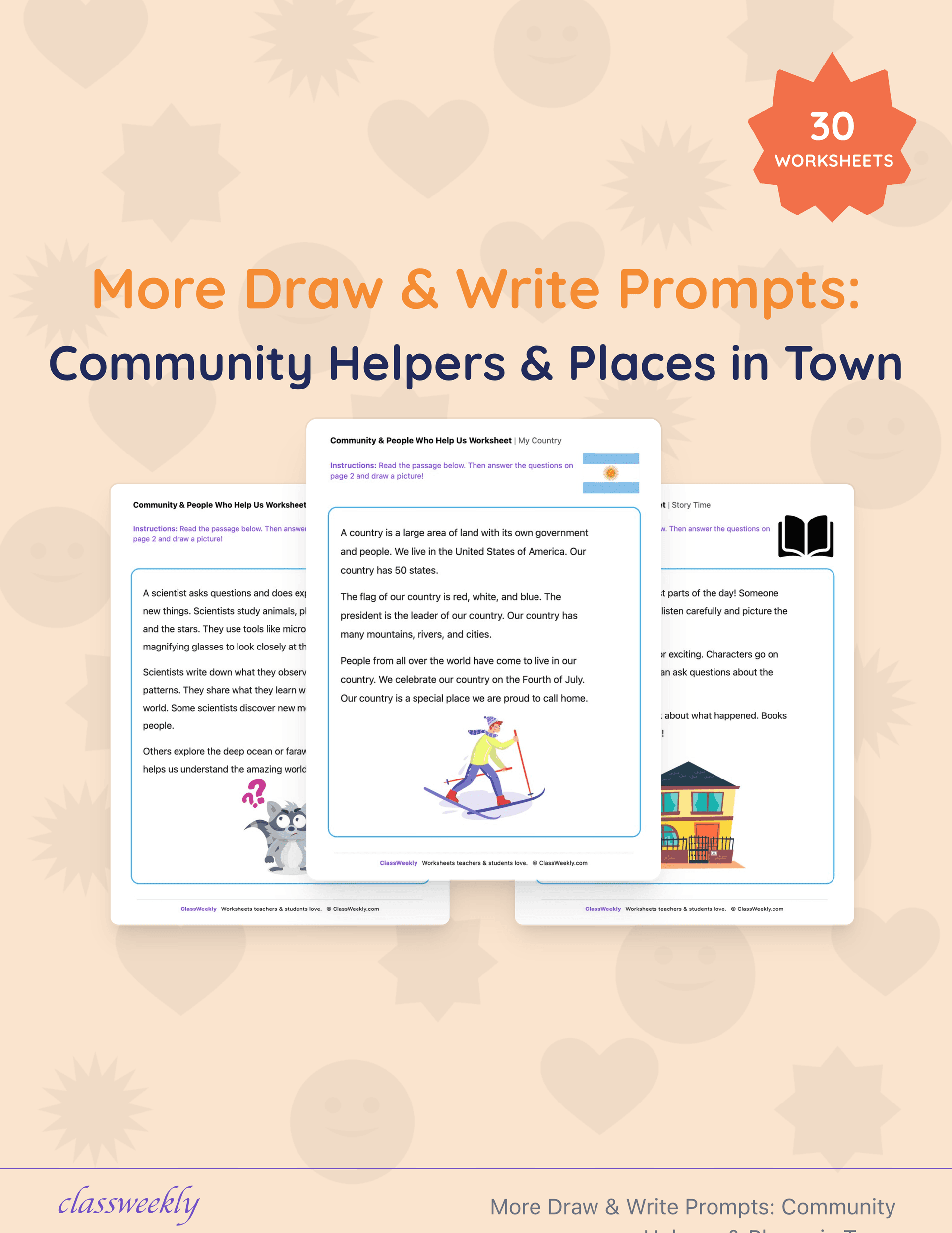 More Draw & Write Prompts: Community Helpers & Places in Town cover