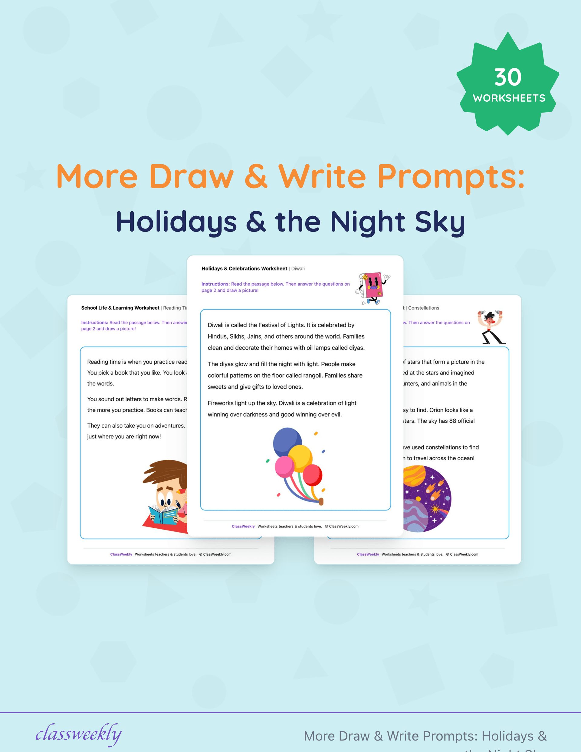 More Draw & Write Prompts: Holidays & the Night Sky cover
