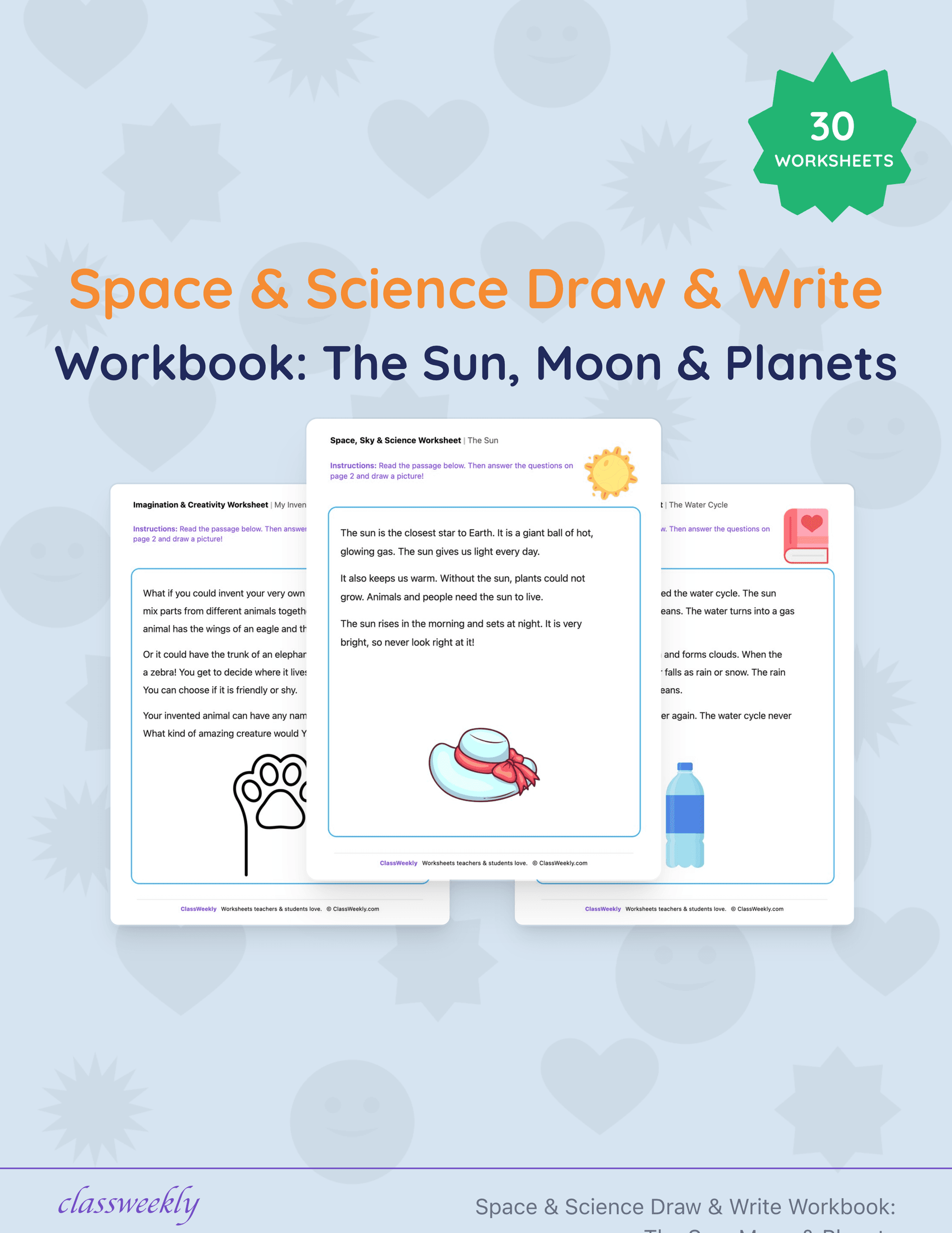Space & Science Draw & Write Workbook: The Sun, Moon & Planets cover