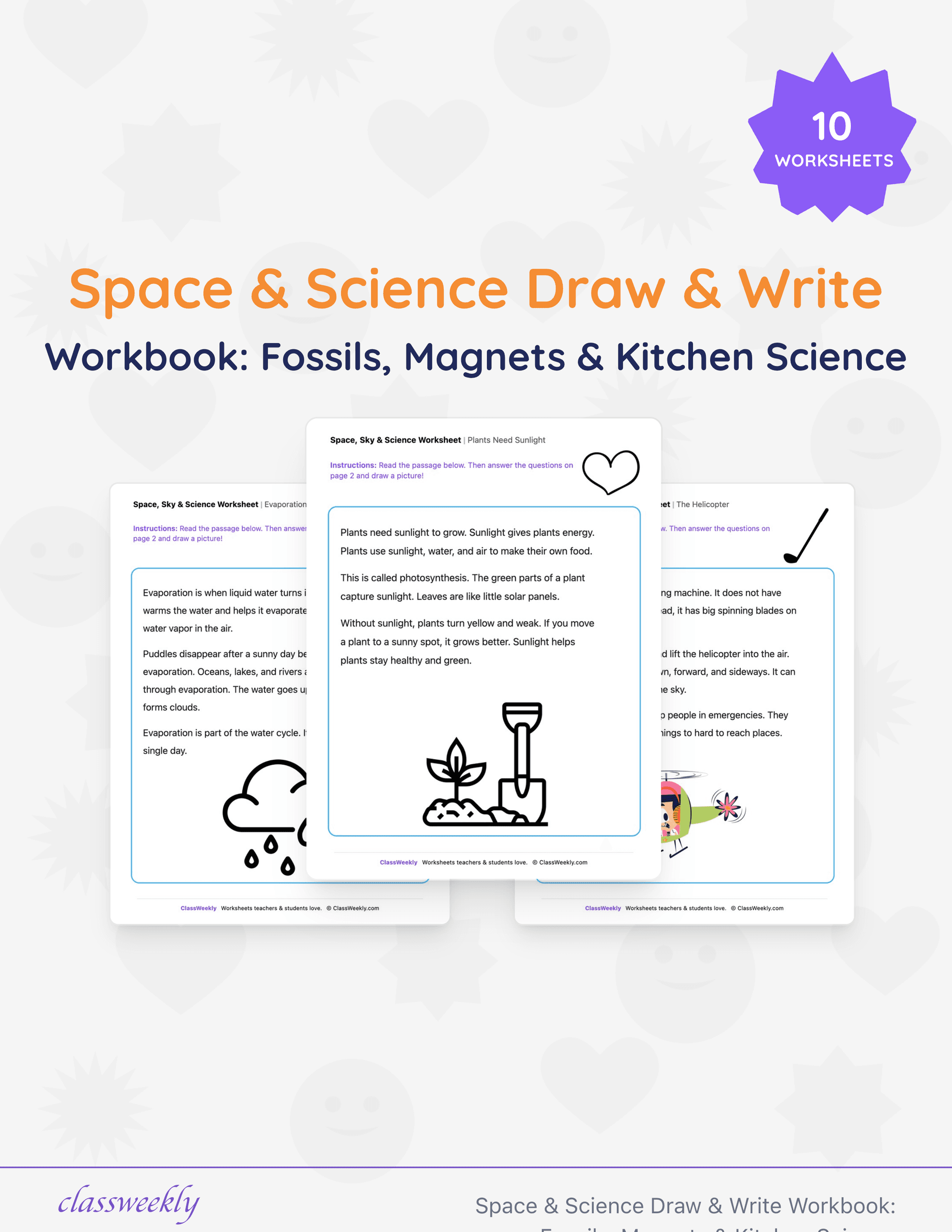 Space & Science Draw & Write Workbook: Fossils, Magnets & Kitchen Science cover