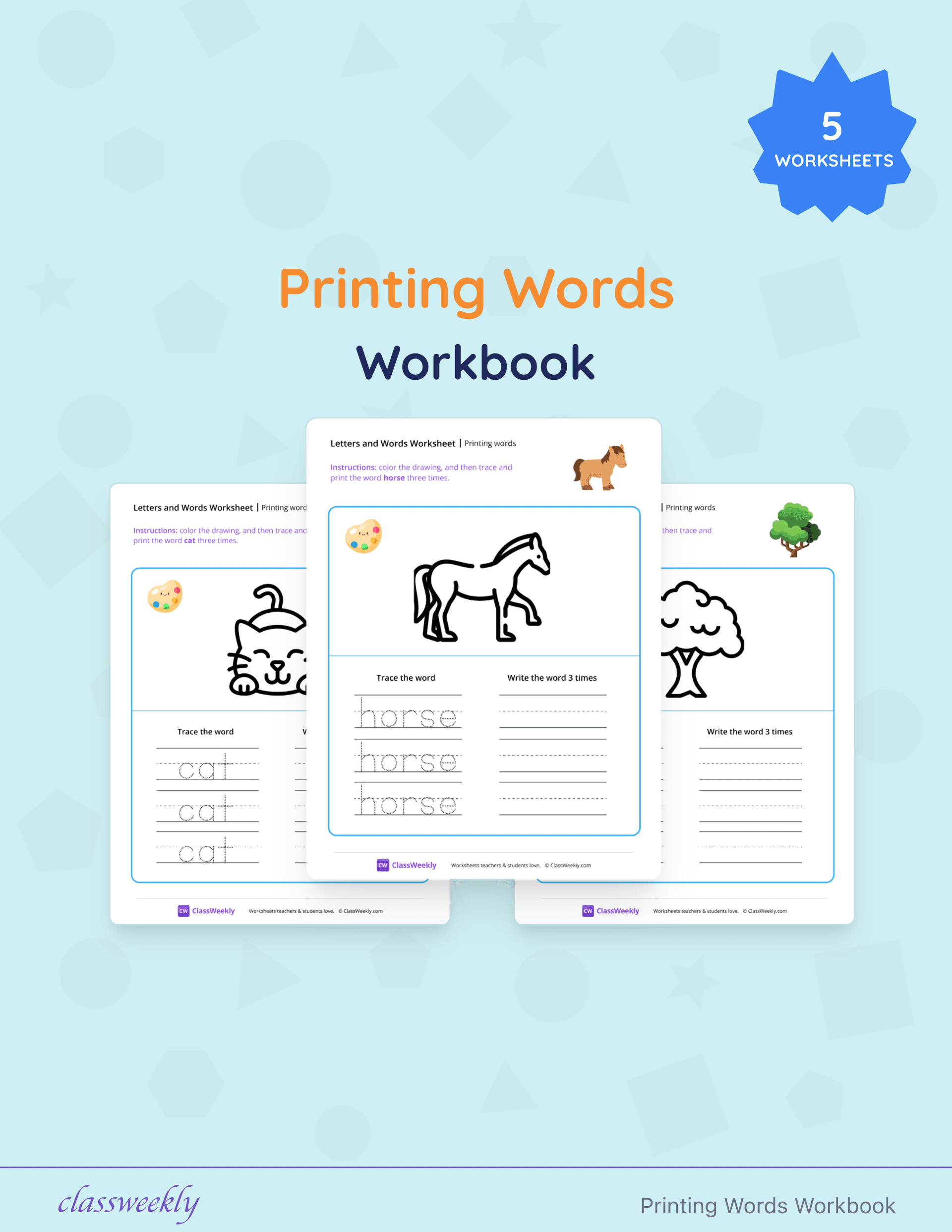 Printing Words Workbook cover