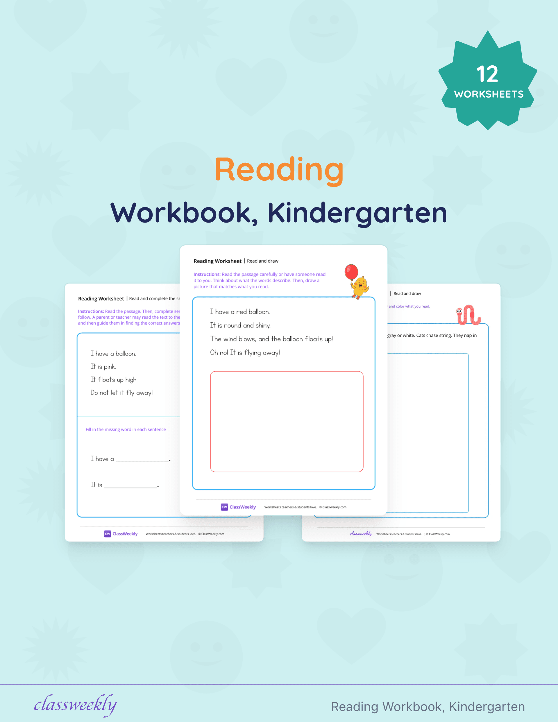 Reading Workbook, Kindergarten cover