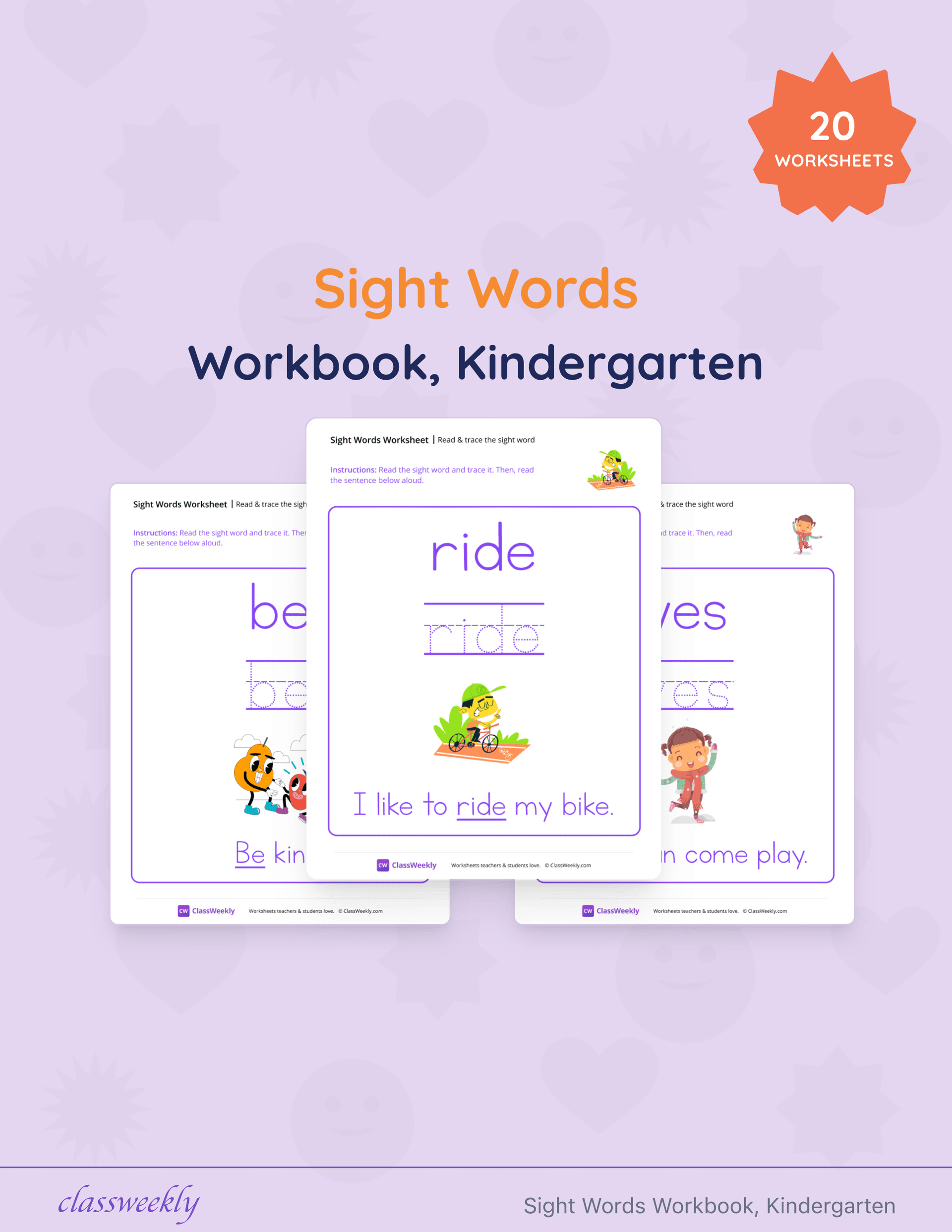 Sight Words Workbook, Kindergarten cover