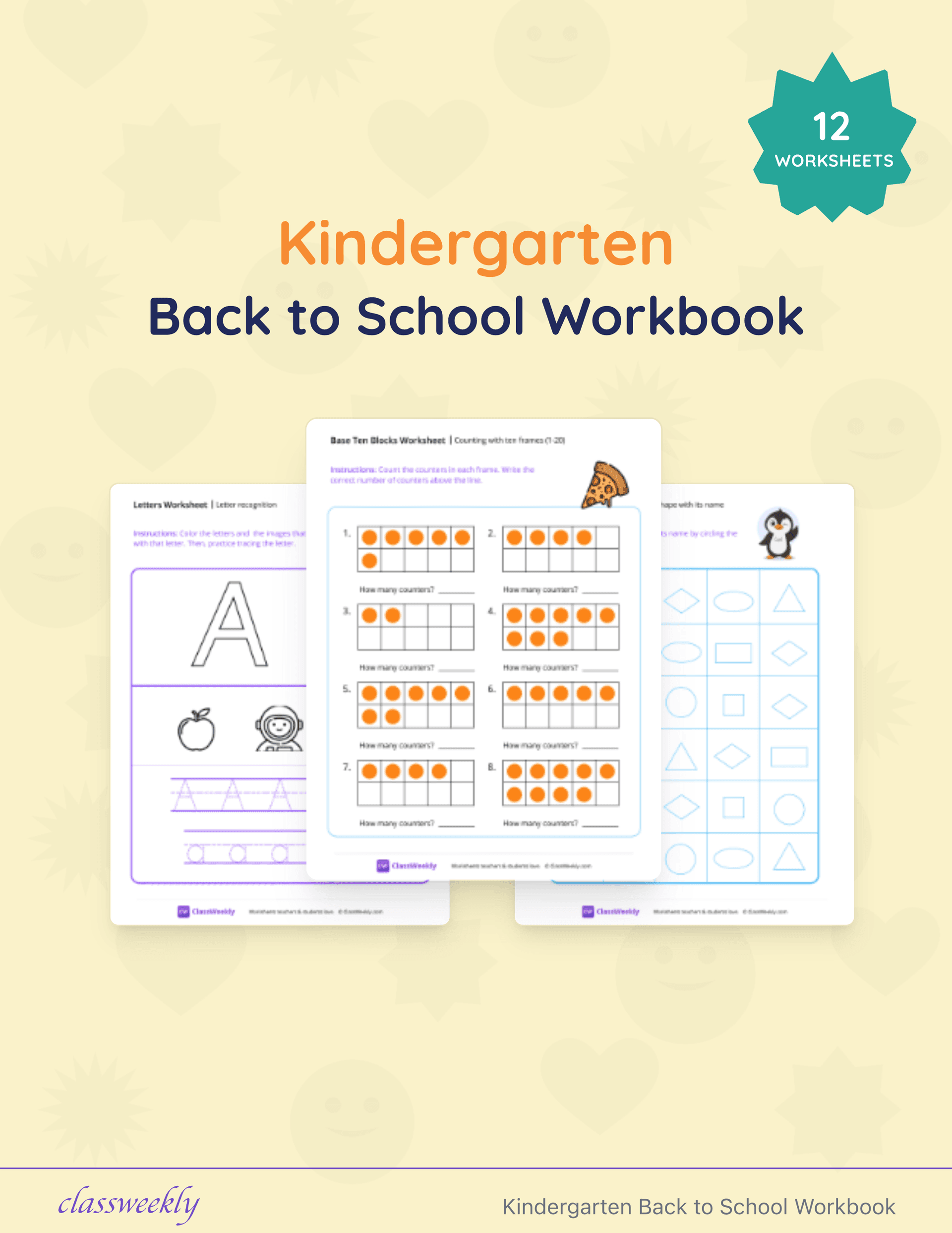 Kindergarten Back to School Workbook