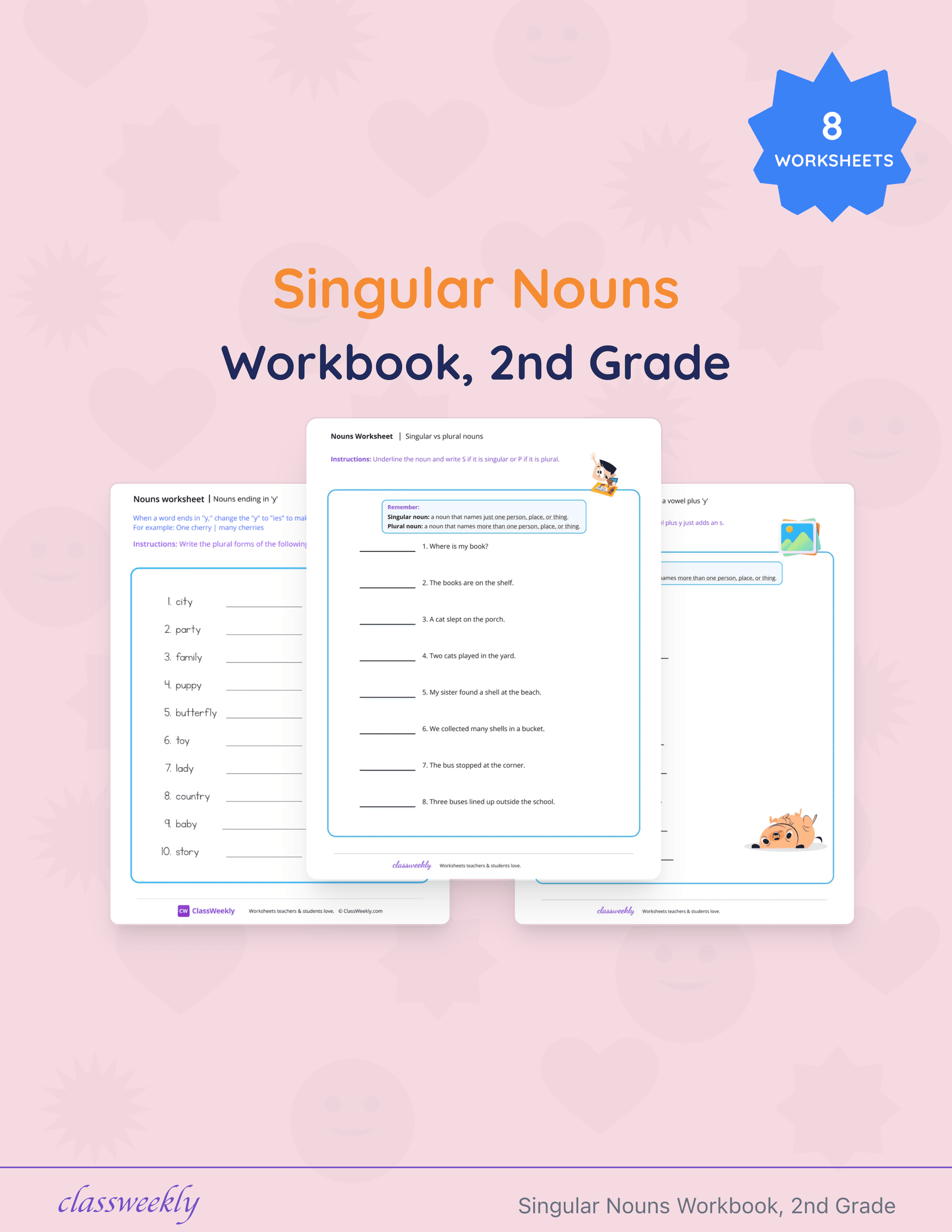 Singular Nouns Workbook, 2nd Grade cover