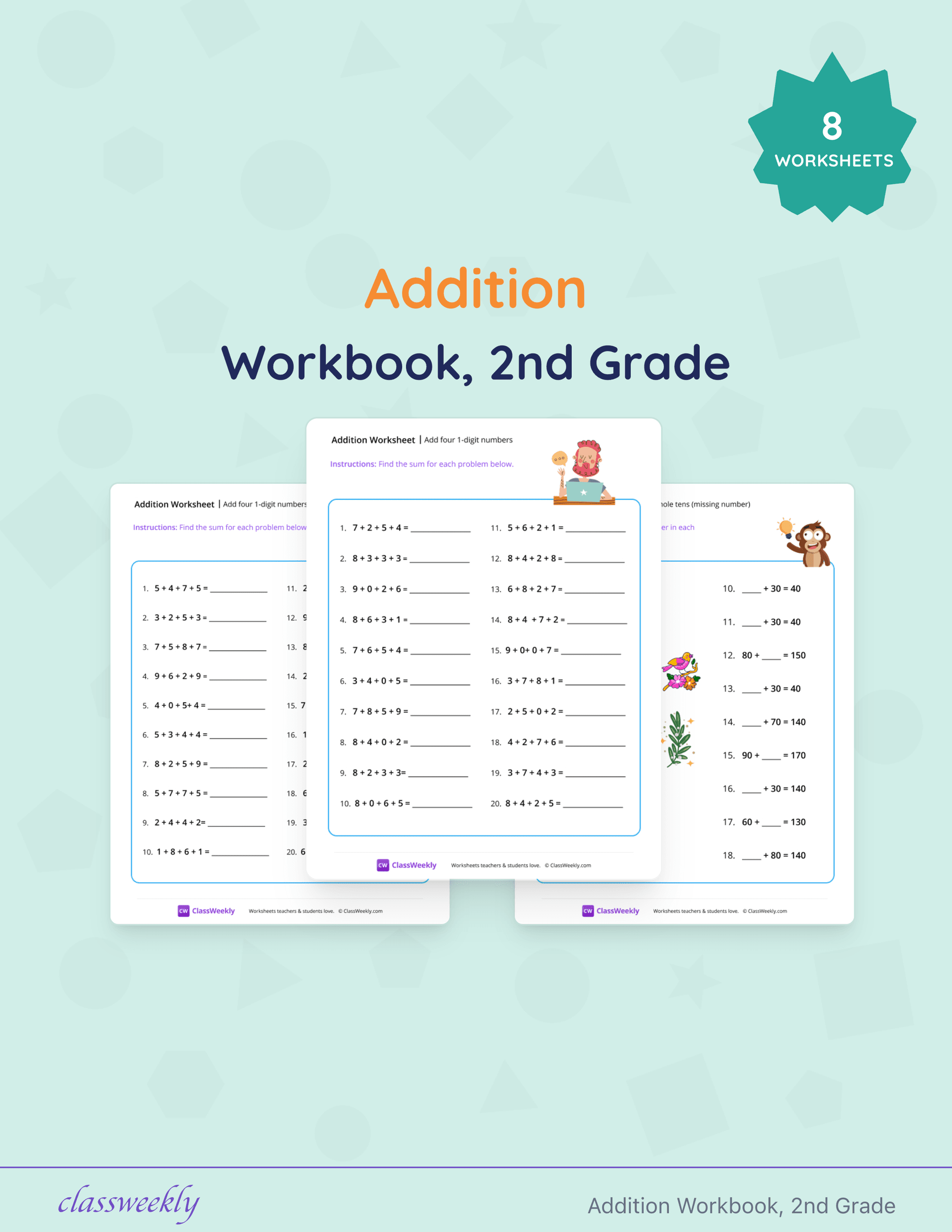 Addition Workbook, 2nd Grade cover