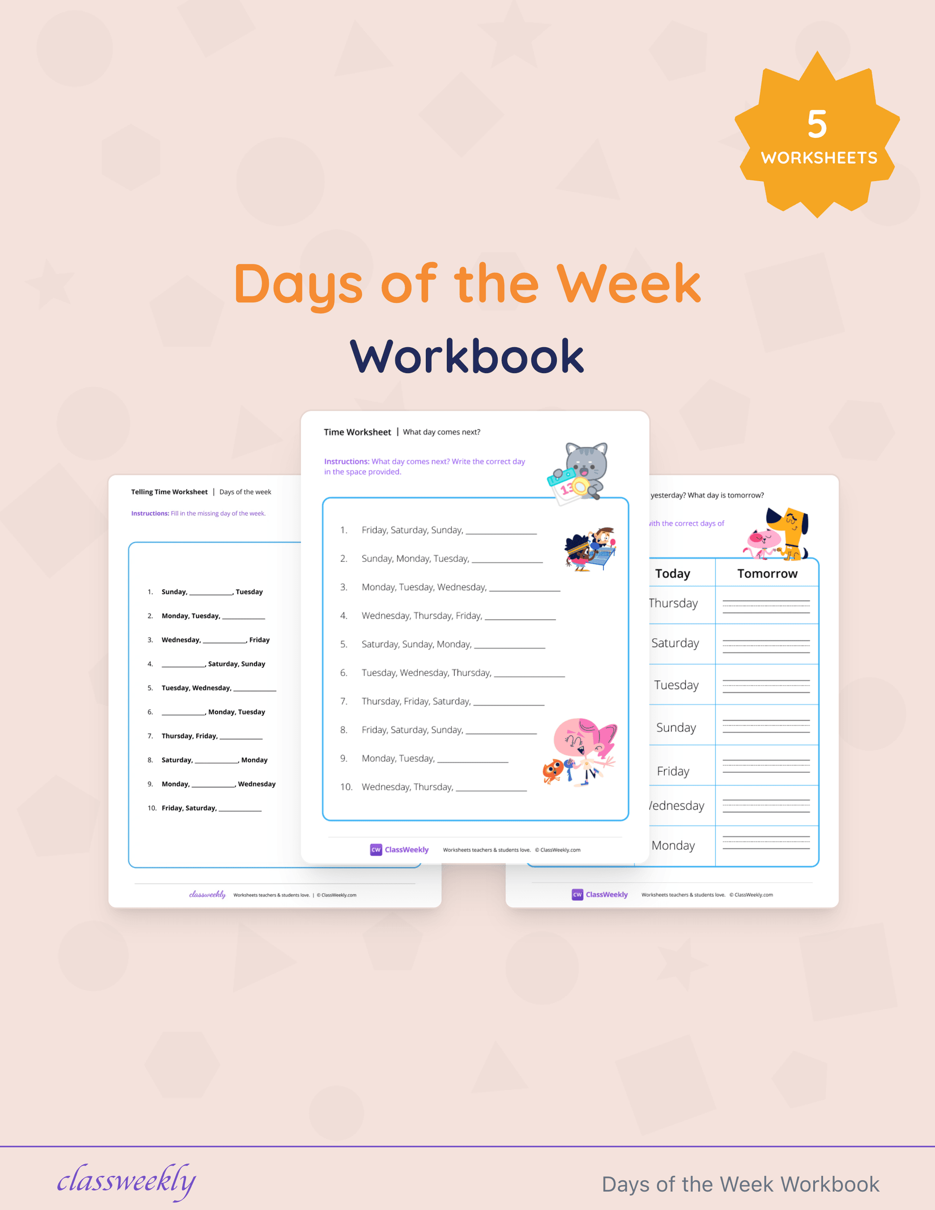 Days of the Week Workbook cover