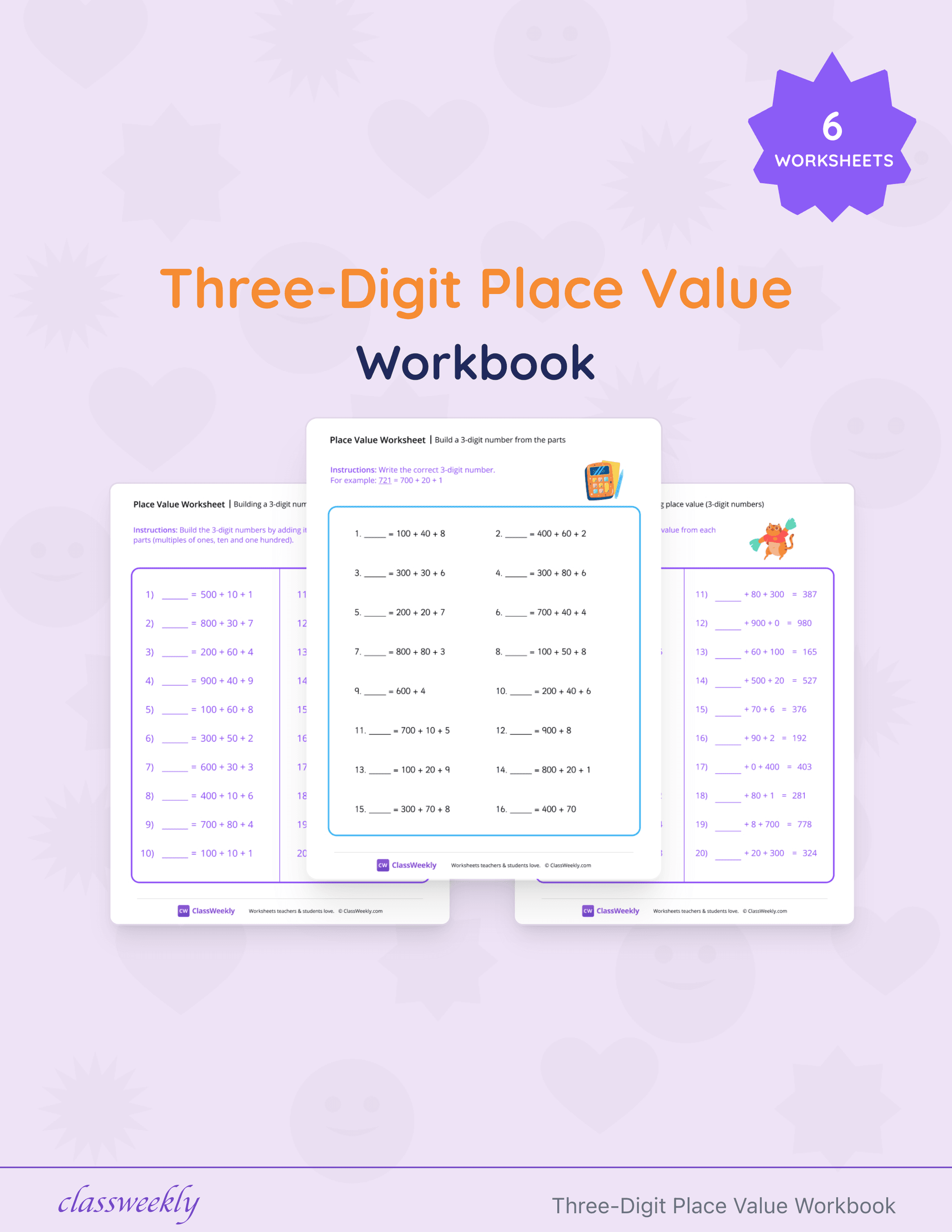 Three-Digit Place Value Workbook cover