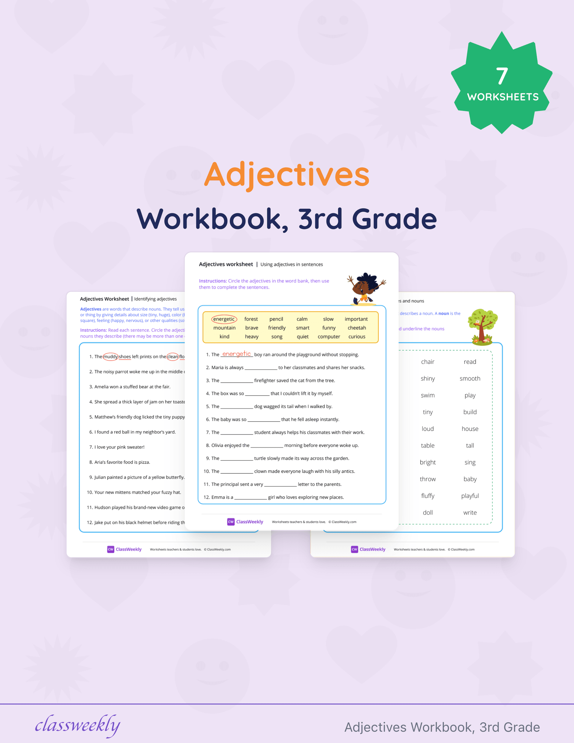 Adjectives Workbook, 3rd Grade cover