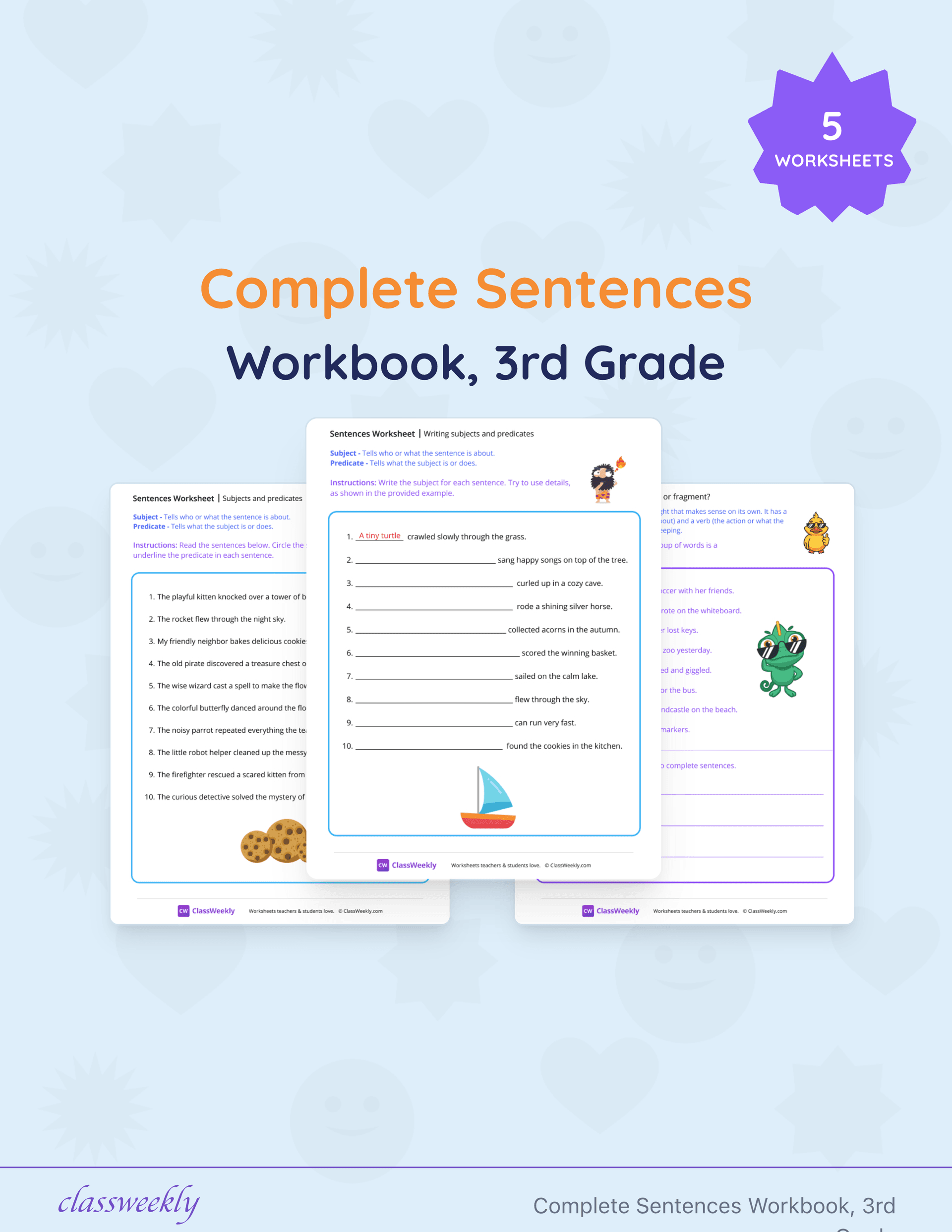 Complete Sentences Workbook, 3rd Grade cover